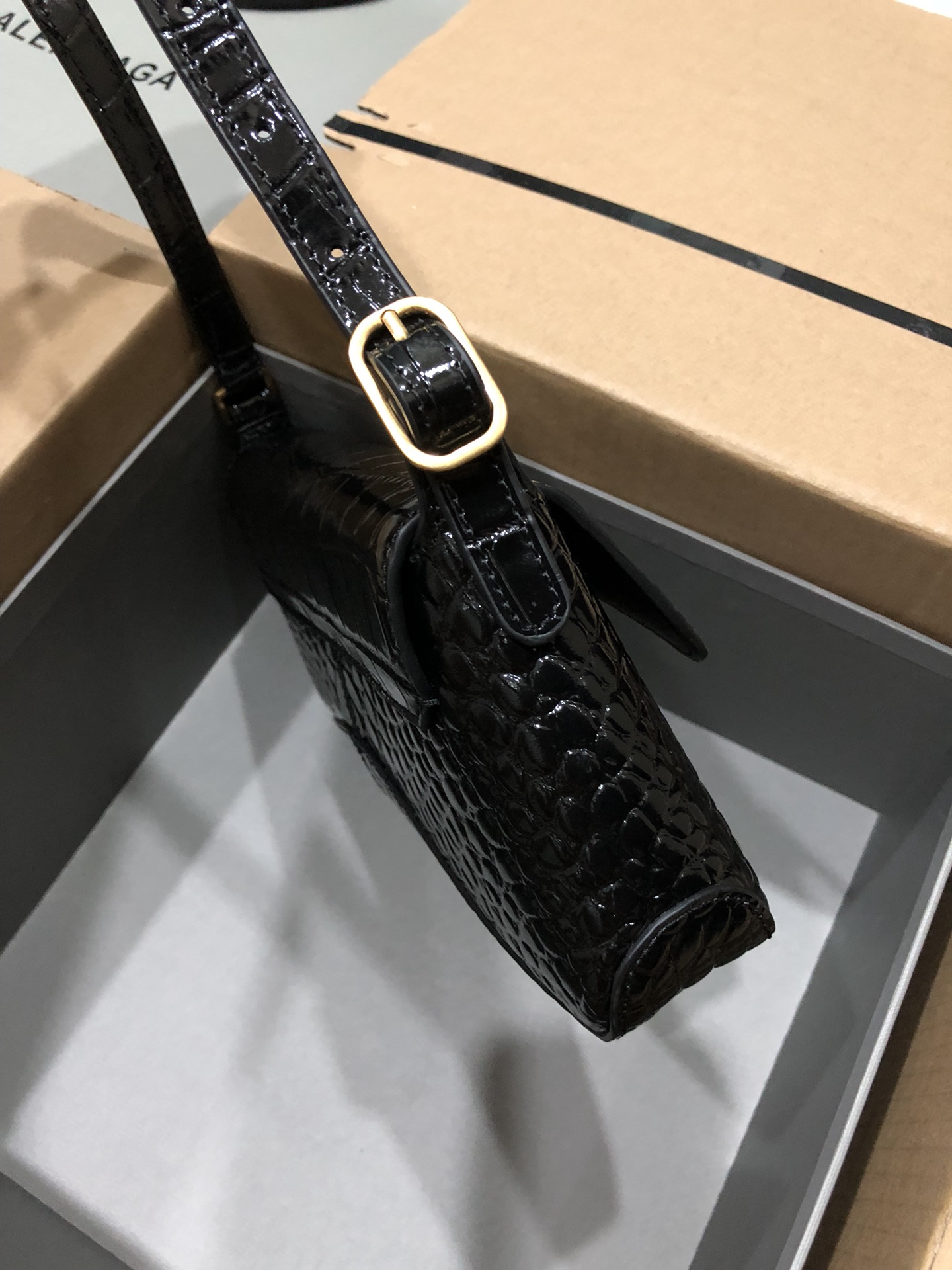 Balenciag XX Flap Bag Crocodile Embossed-27*4.8*15.5CM