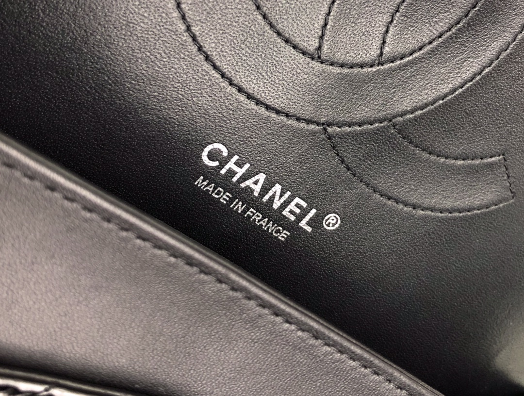 Ch@nel Flap Bag-Silver Hardware-30CM