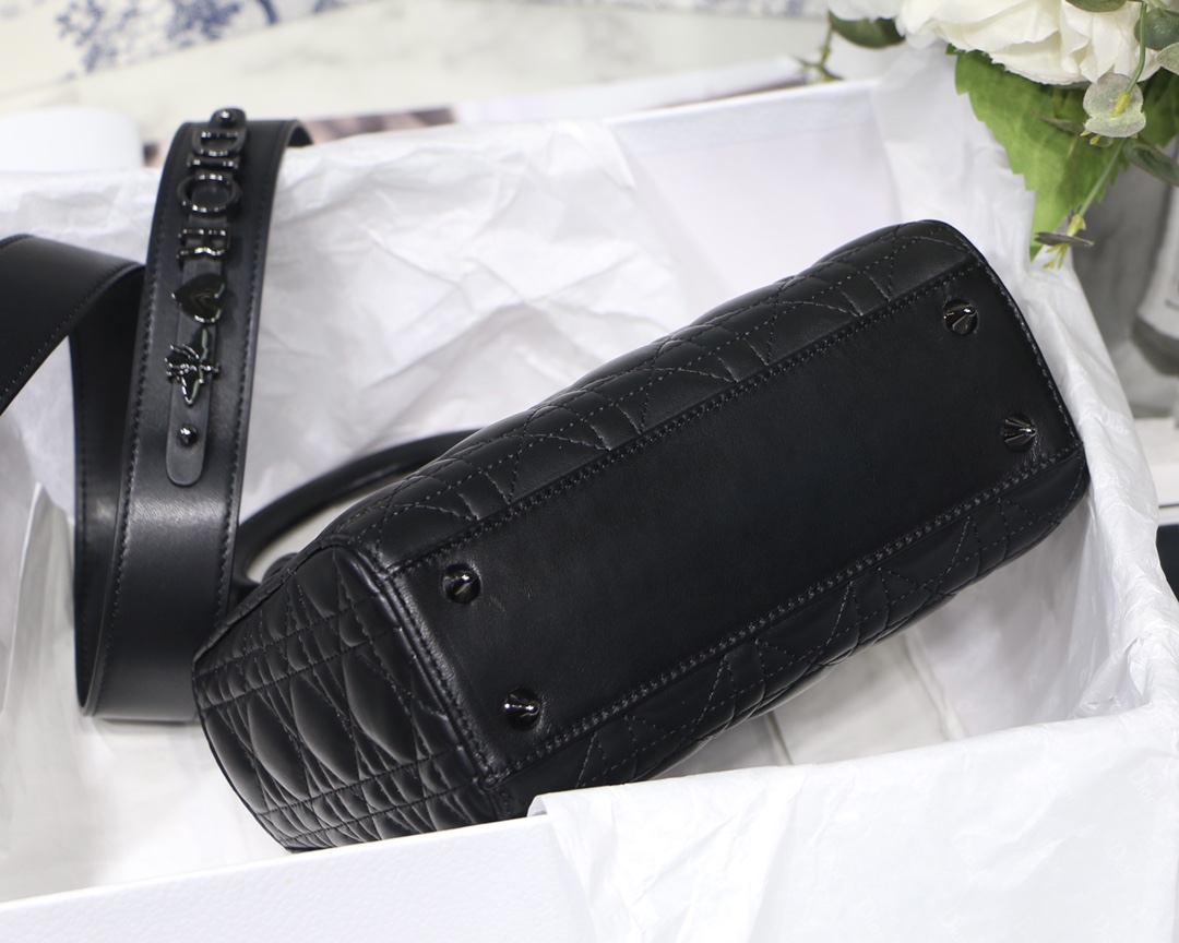 lady D*or bag-black hardware-20*16.5*8cm