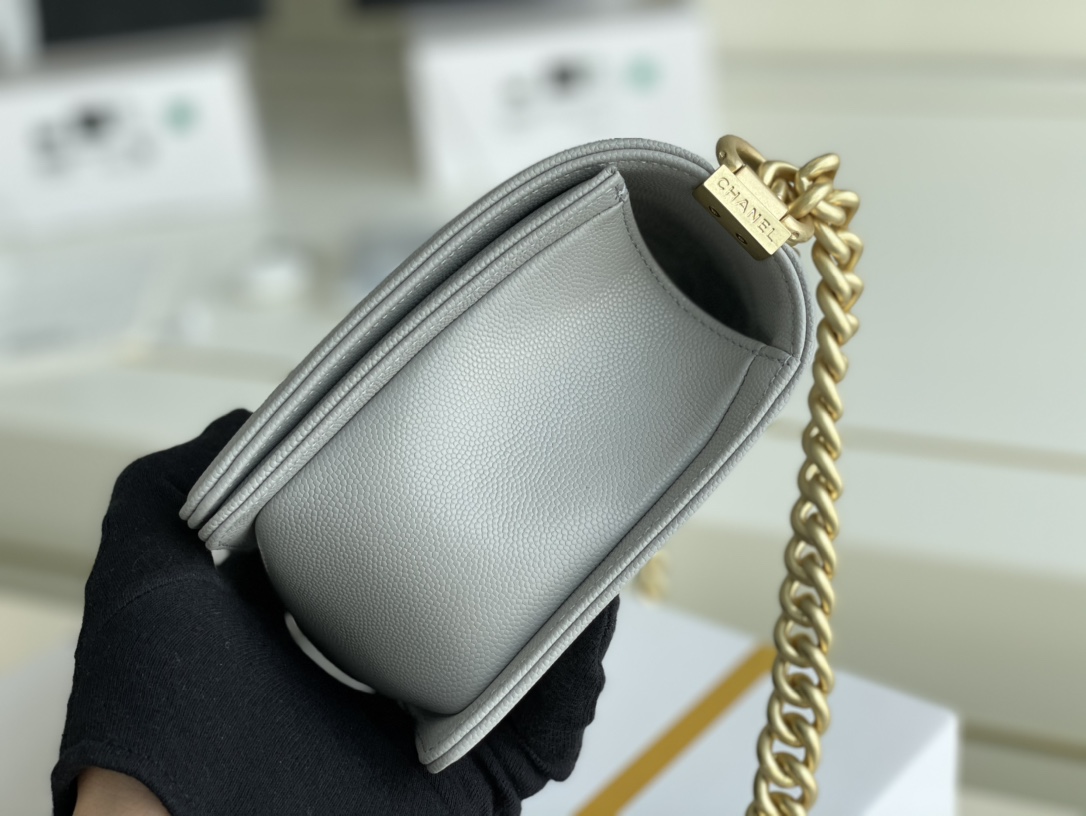 Ch@nel Boy Bag-Caviar-25CM