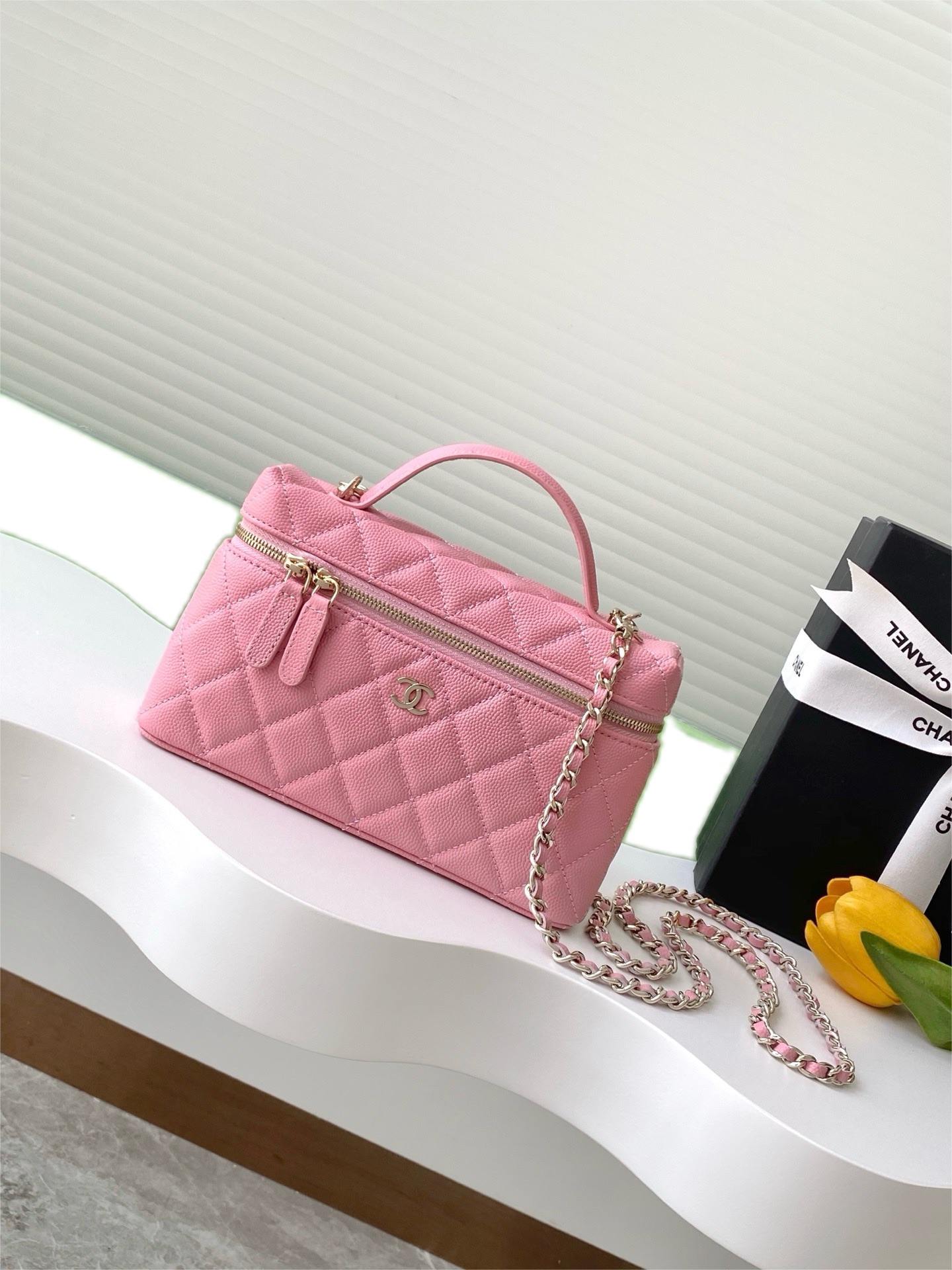 Ch@nel Cosmetic Bag-Caviar-18CM