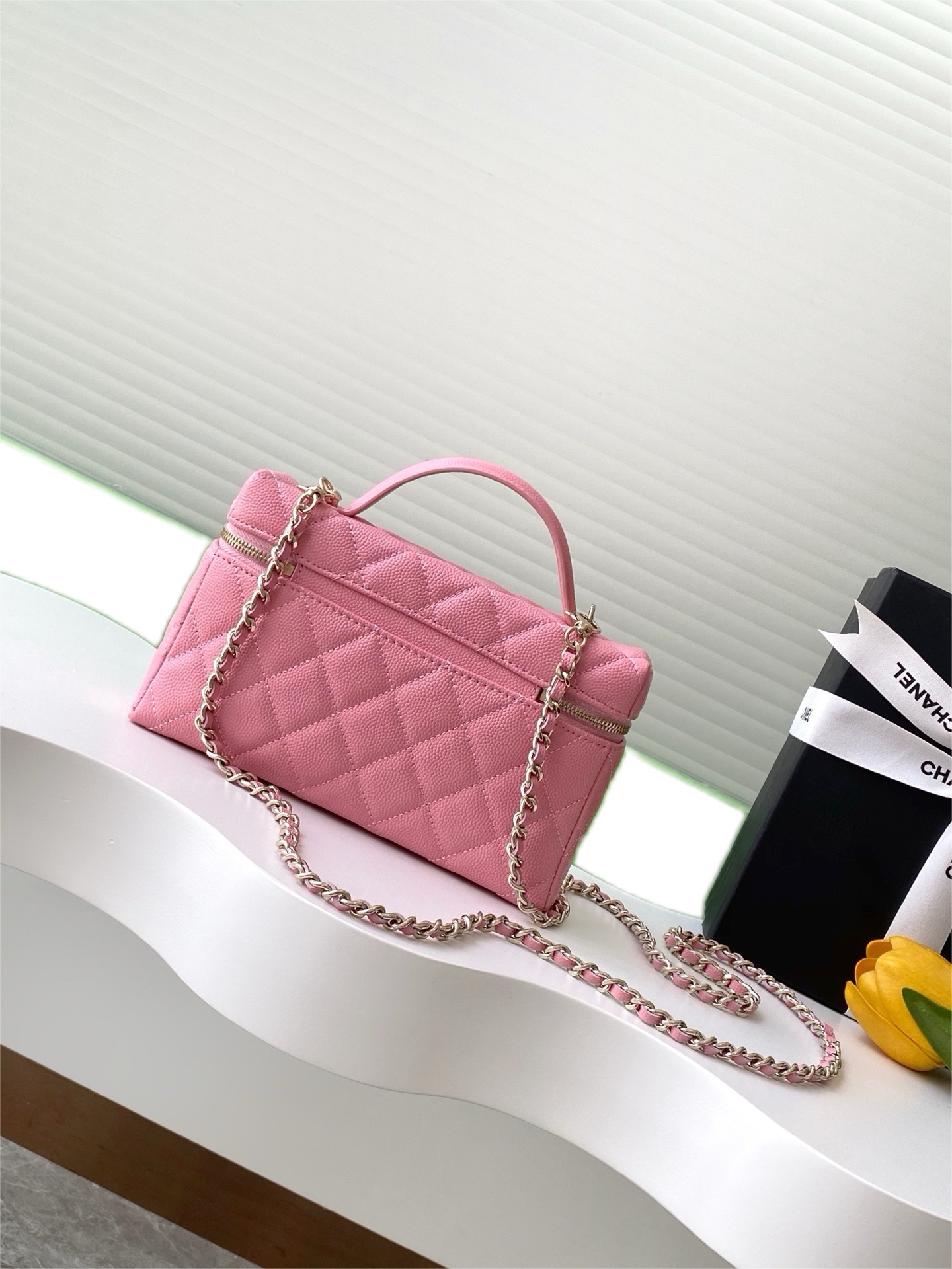 Ch@nel Cosmetic Bag-Caviar-18CM