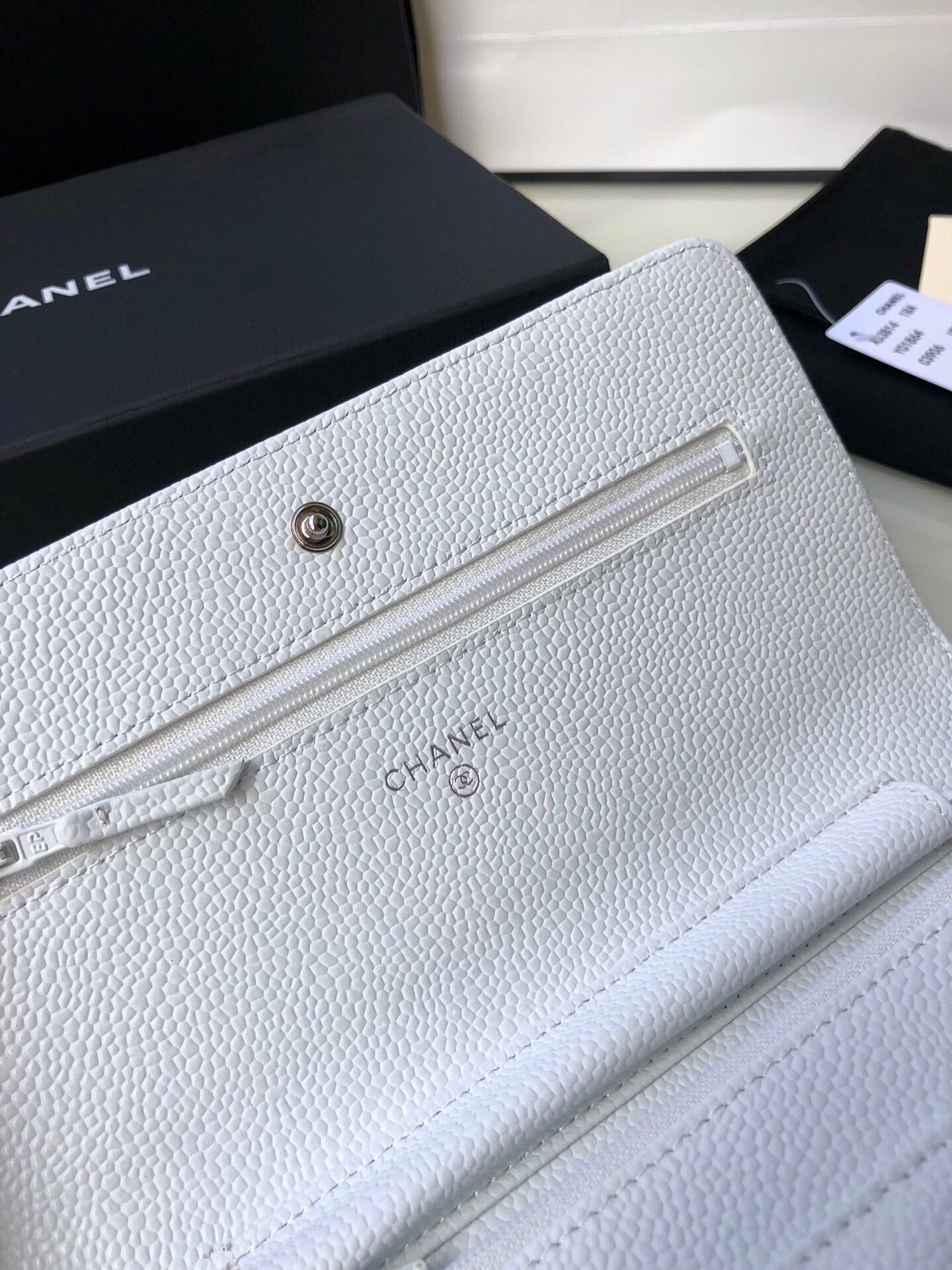 Ch@nel Wallet On Chain-Silver Hardware-19*12*3.5CM