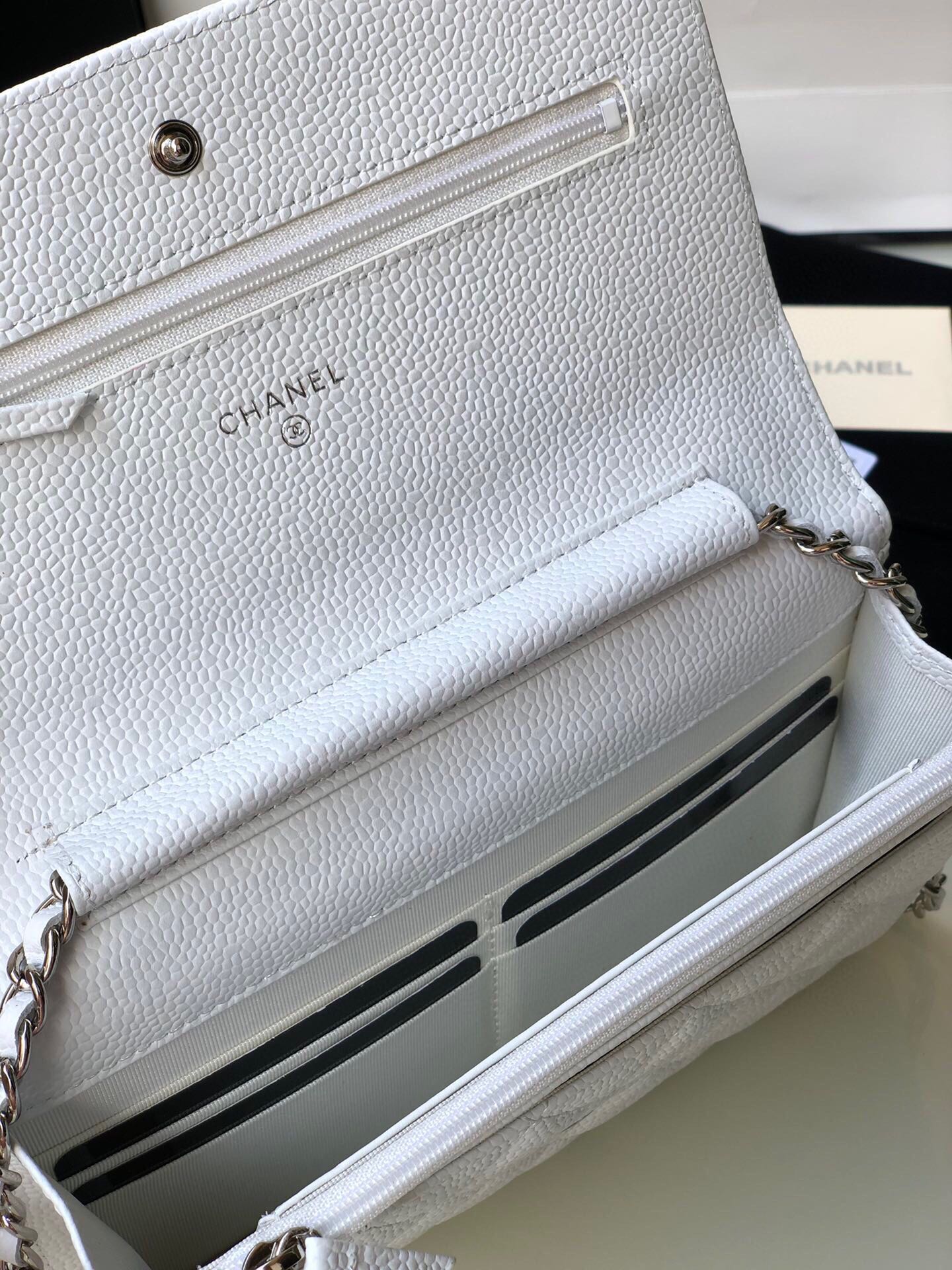 Ch@nel Wallet On Chain-Silver Hardware-19*12*3.5CM