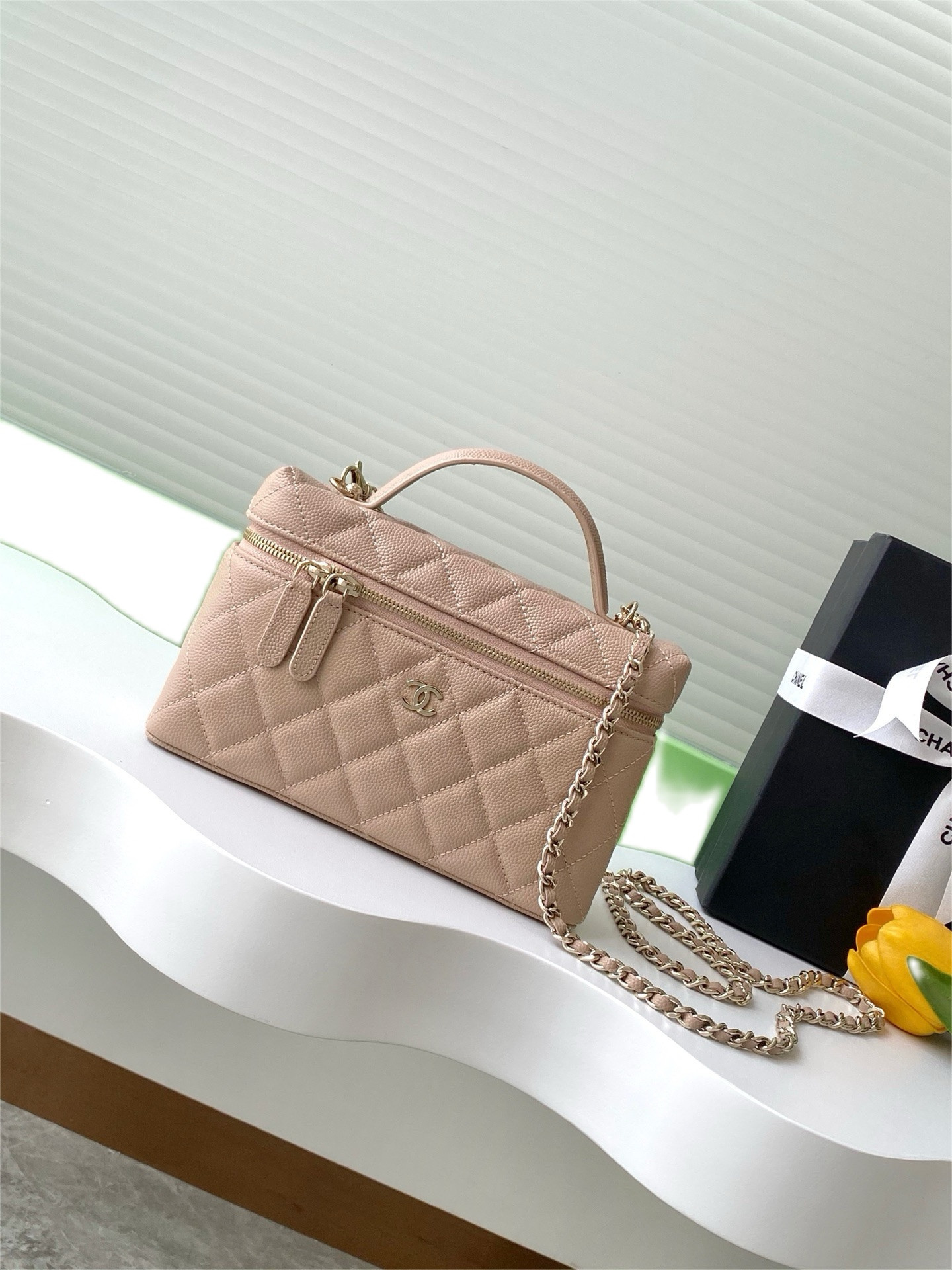 Ch@nel Cosmetic Bag-Caviar-18CM