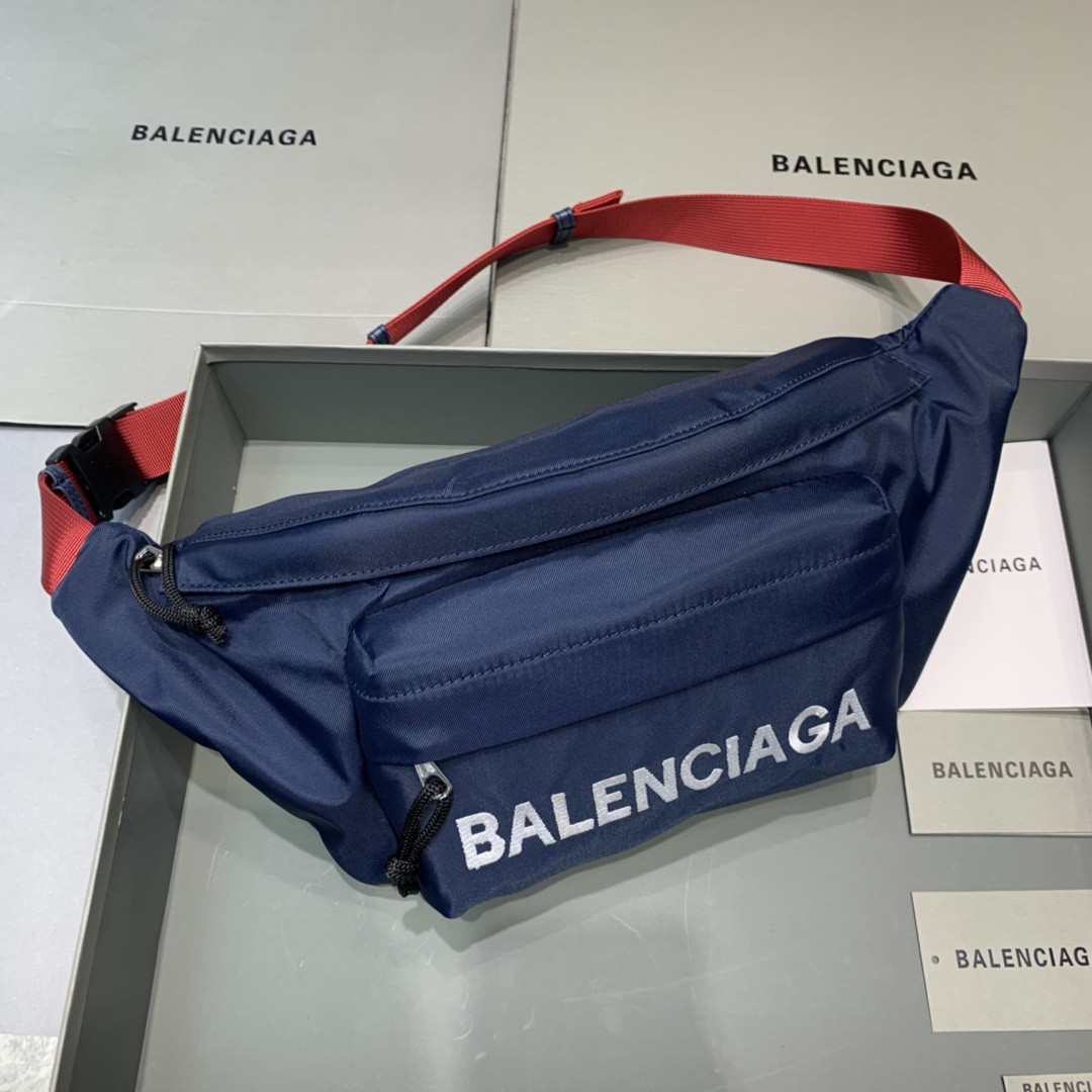 Ba*len*cia*ga wheel logo waist bag-23*5*20cm