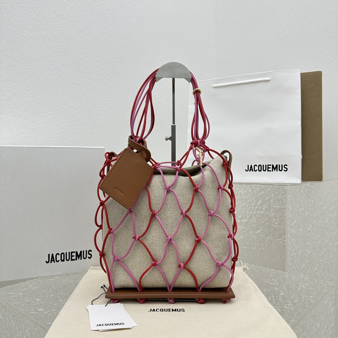Ja*qvemvs mesh beach tote bag-23*42*11.5cm
