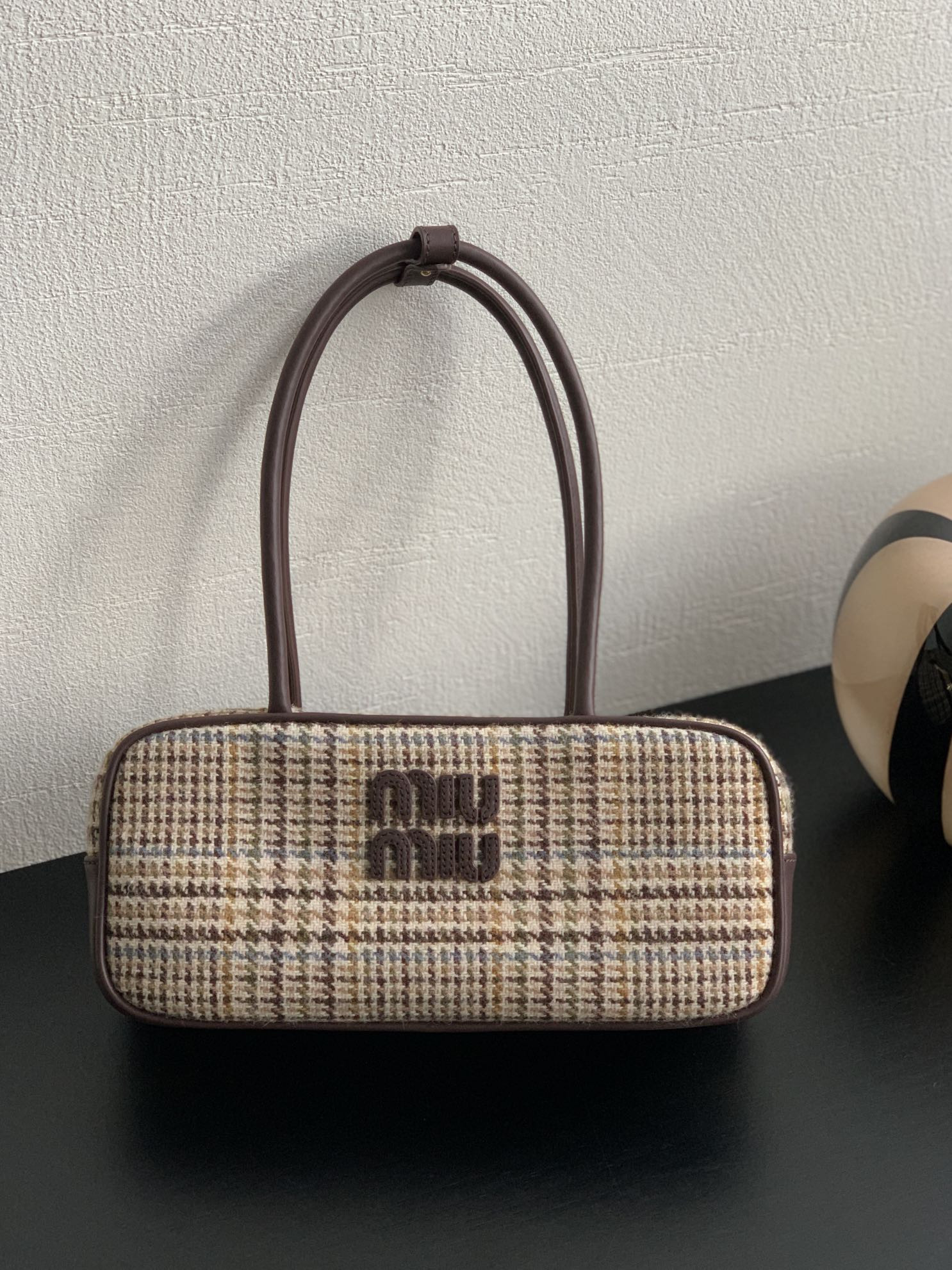 M1um1u Beau Top-Handle Tratan Bag -27×12×9CM