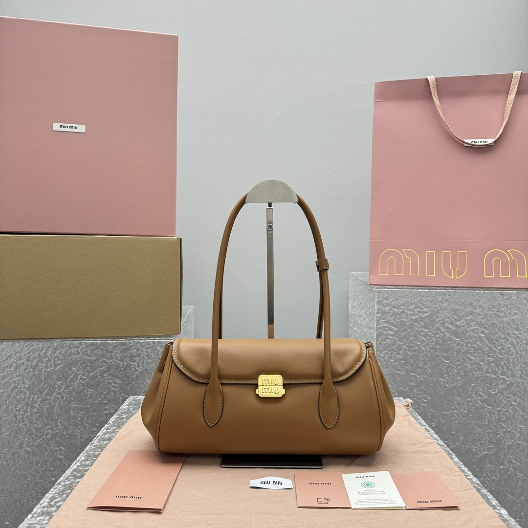 M1um1u Leather Shoulder Bag -28.5*8*17CM
