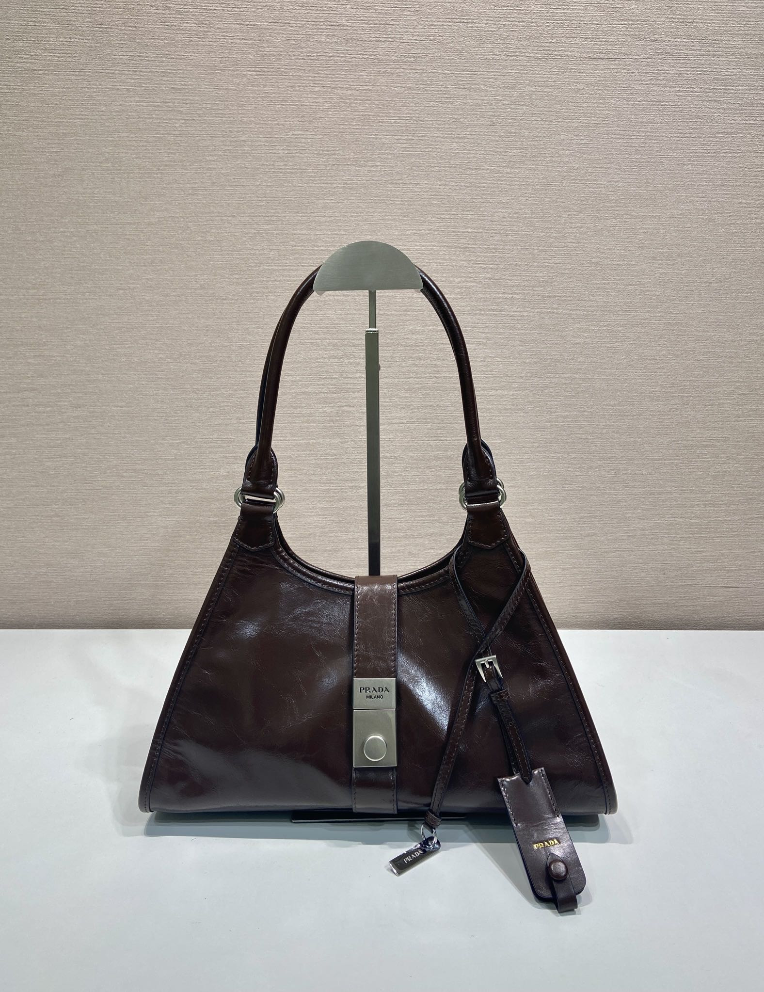 Pra*a Leather Tote Bag-1BG563-30.5*17.5*9CM