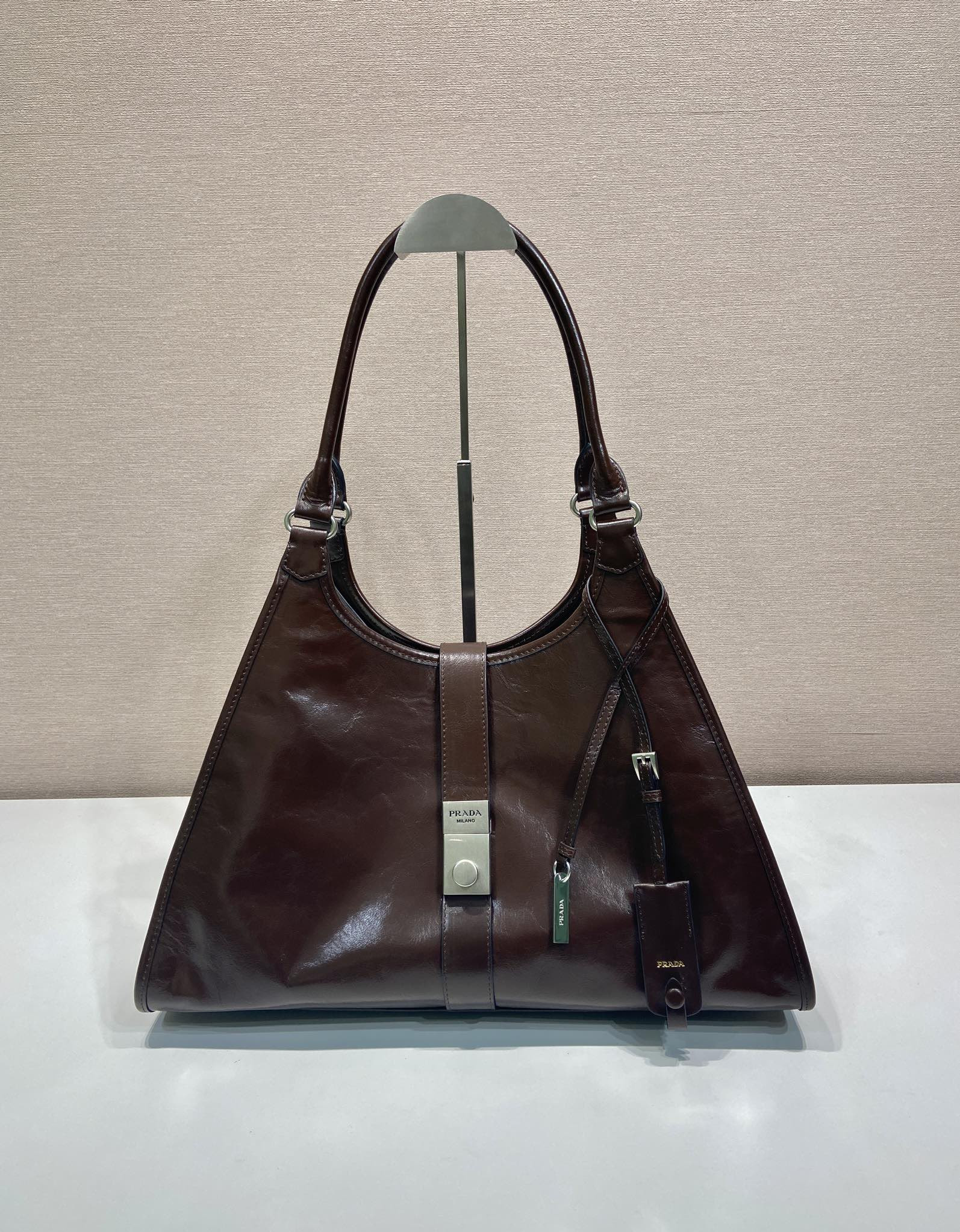 Pra*a Leather Tote Bag-1BG570-39*24.5*14CM