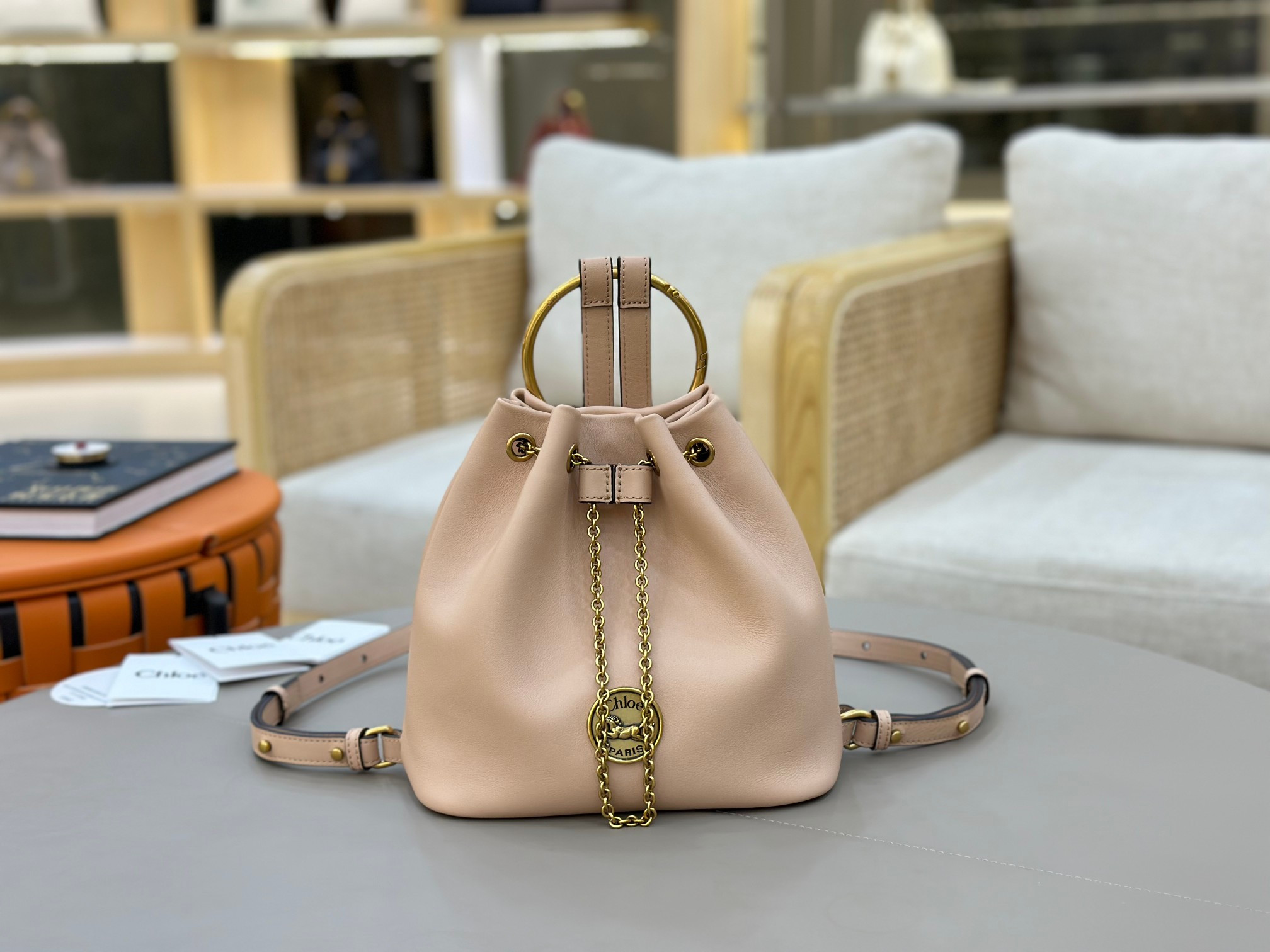 Chloé Bracelet Backpack In Grained Leather-22*20*10.5CM