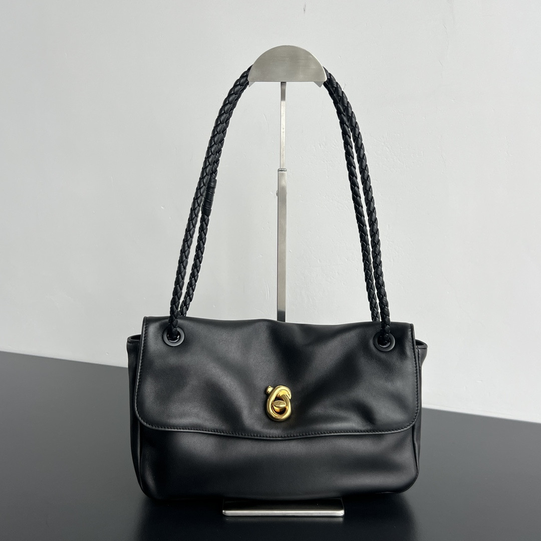 B0tt*ga Ven*ta Soft Lock Leather Shoulder Bag-27x16x6CM