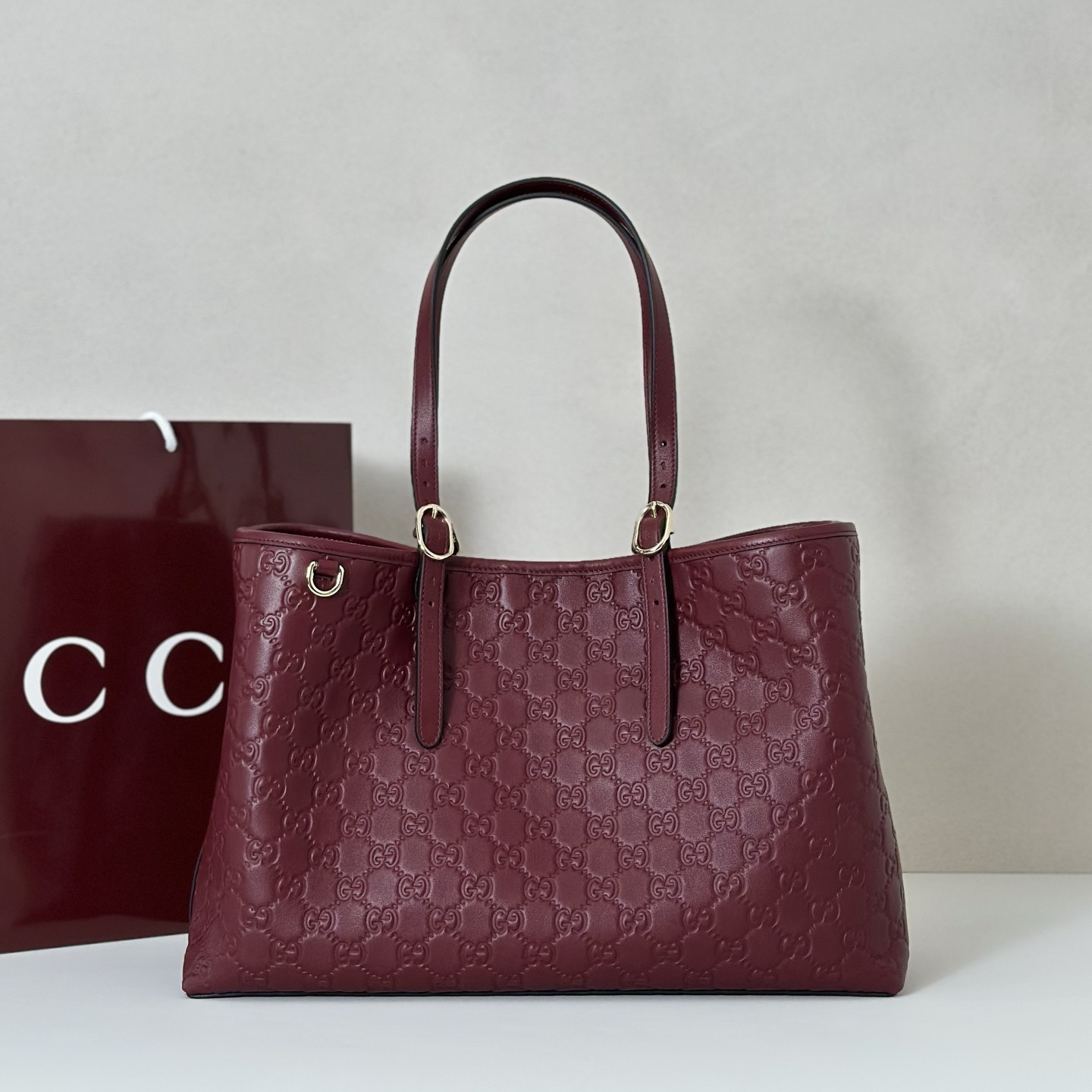 Guc-ci GG Emblem Tote Bag-38*25.5*15CM