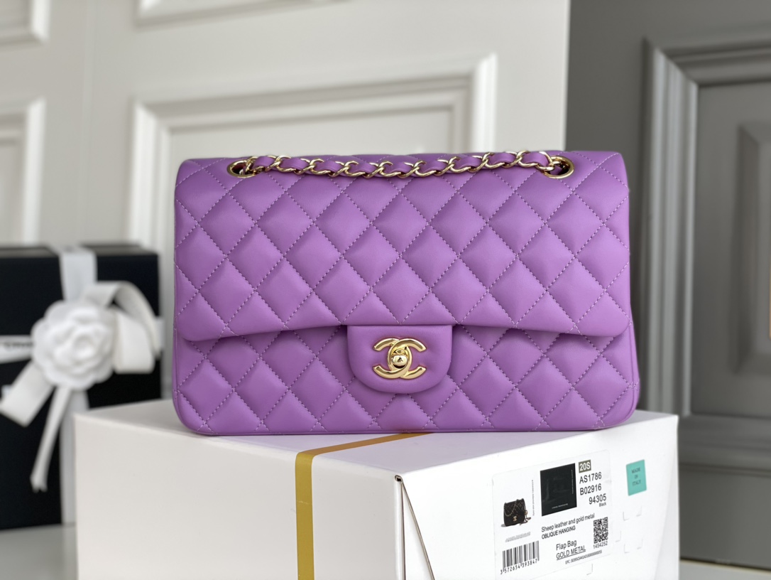 Ch@nel Flap Bag-Lambskin-25CM