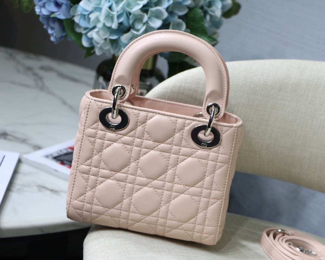 lady D*or with lambskin-17*15*8cm