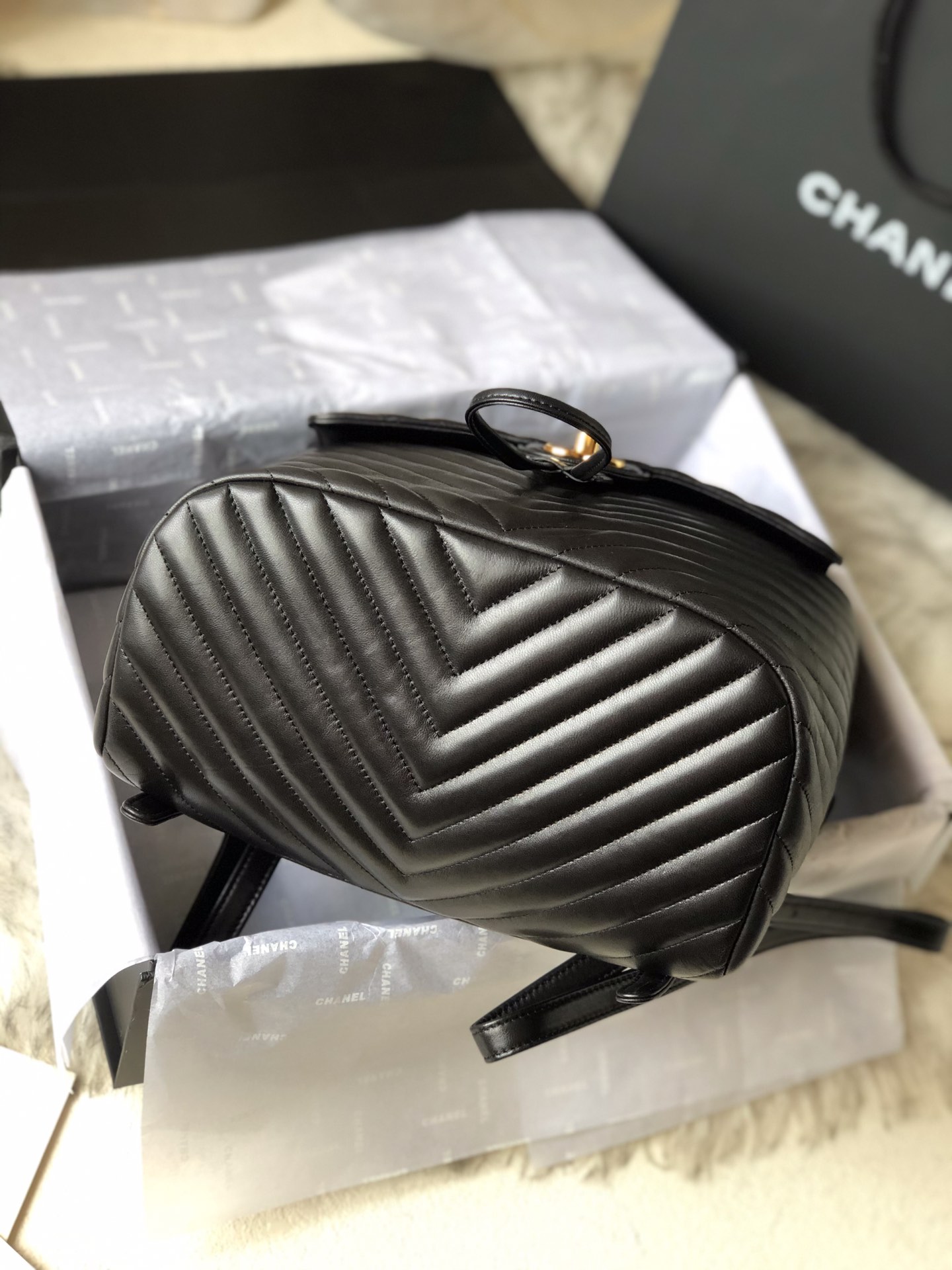 Ch@nel Backpack-Gold Hardware-20*25*10&30*25*15CM