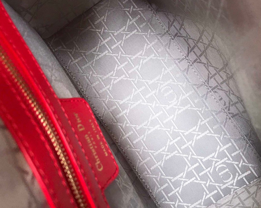 lady D*or handle bag with gold hardware-24cm