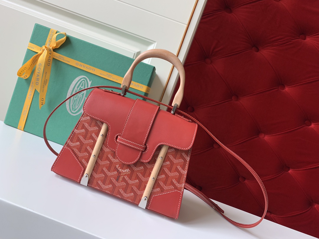 Go*ard coated canvas and leather saigon top handle bag-21cm