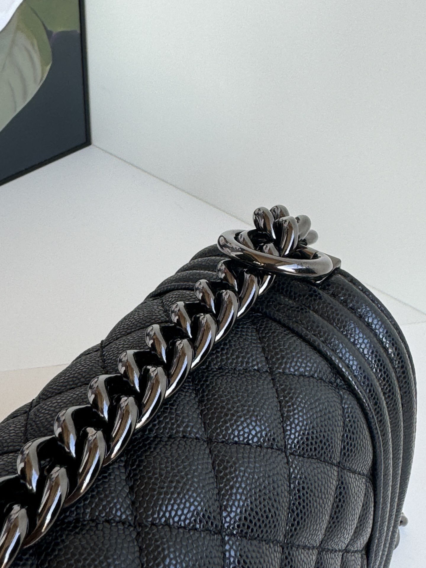 Ch@nel Boy Bag-Caviar-20CM