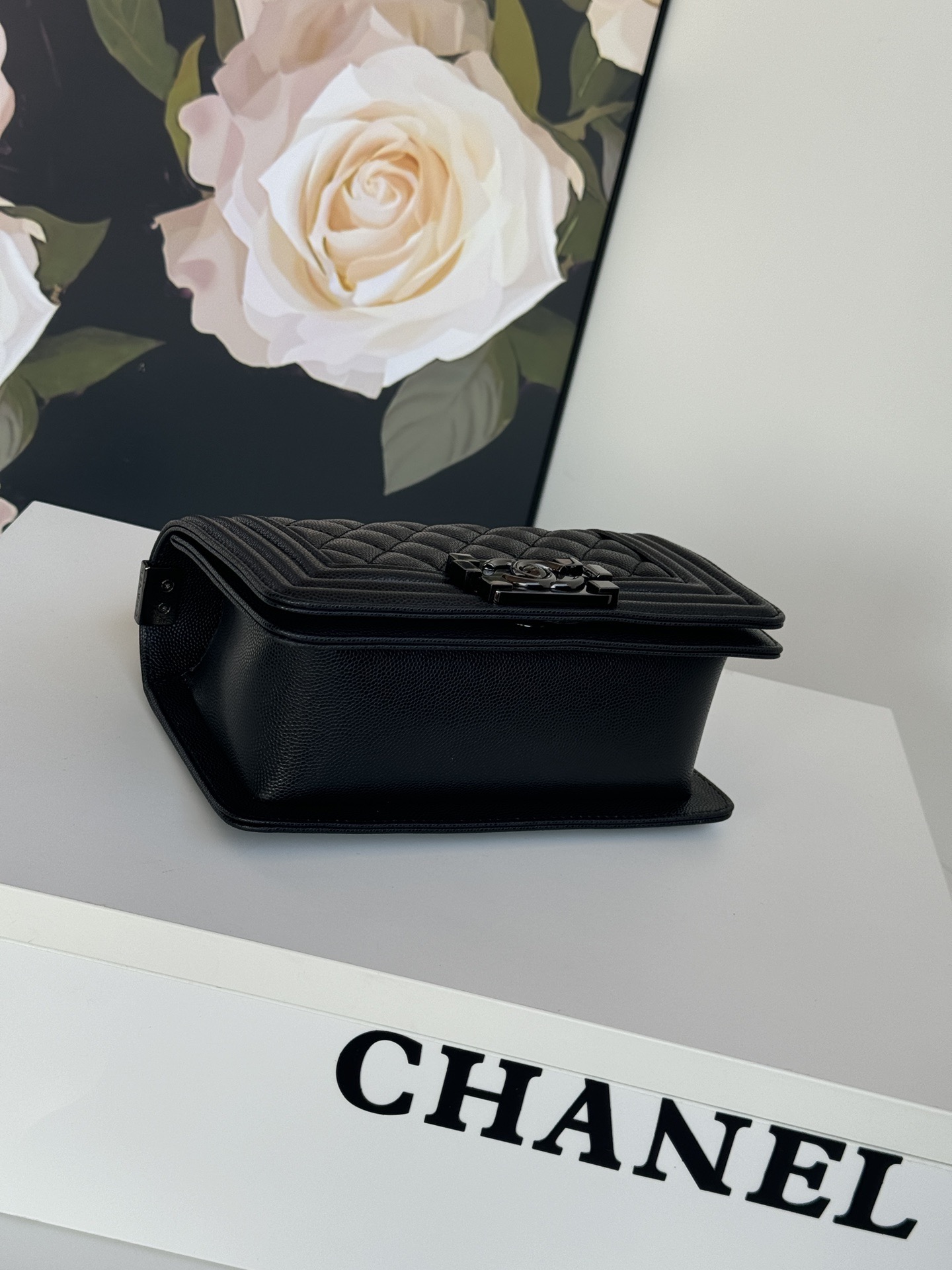 Ch@nel Boy Bag-Caviar-20CM