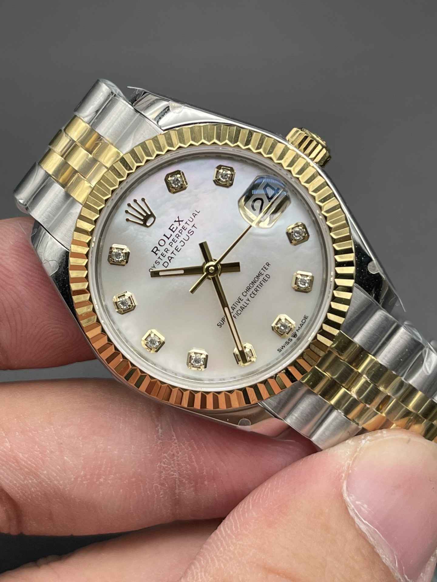 R01ex Datejust White Gold Women Watch
