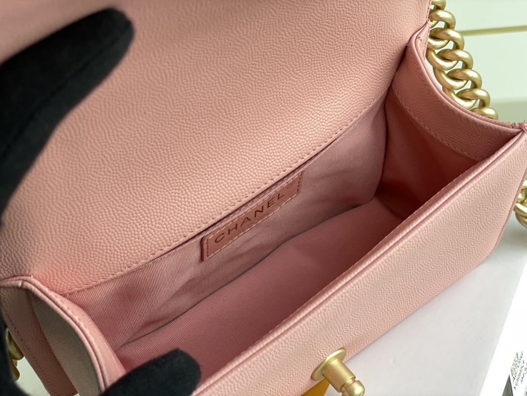 Ch@nel Boy Bag-Caviar-20CM