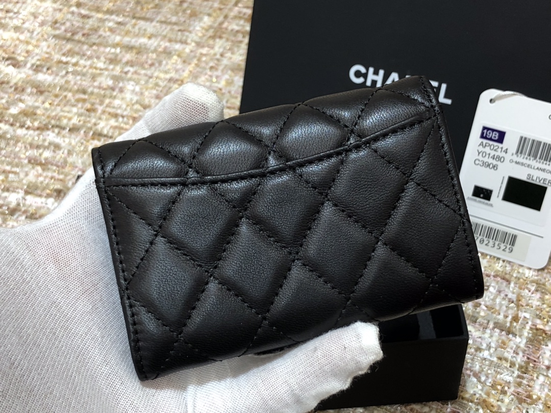 Ch@nel Wallet-Silver Harware-Lamskin-11*10CM