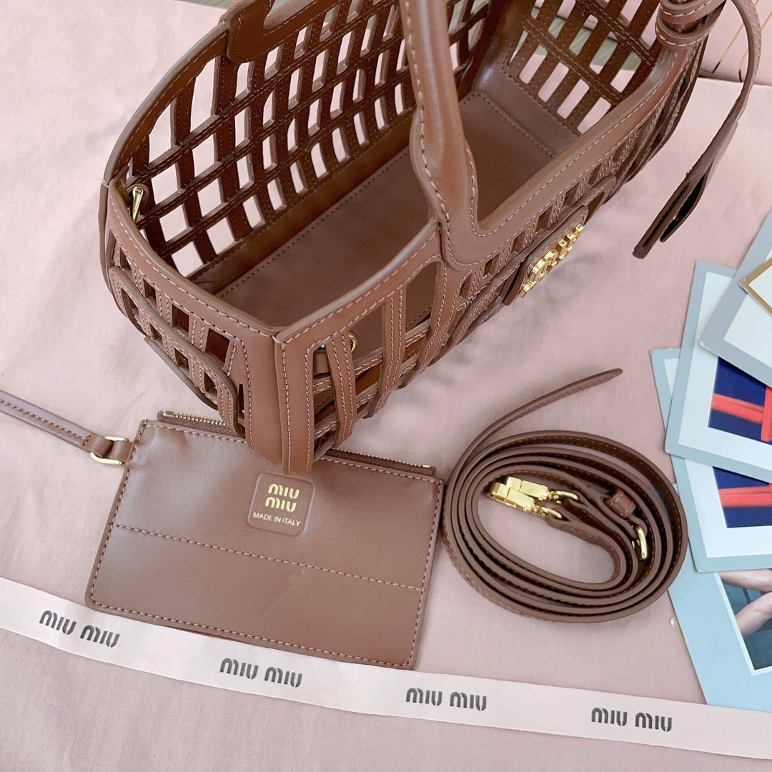 M1um1u Leather Basket-24*12.5*9CM