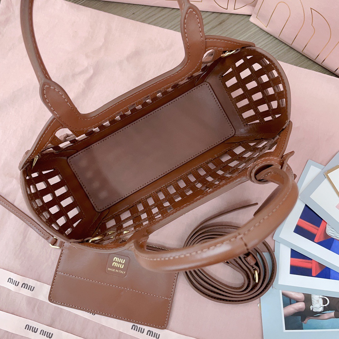 M1um1u Leather Basket-24*12.5*9CM