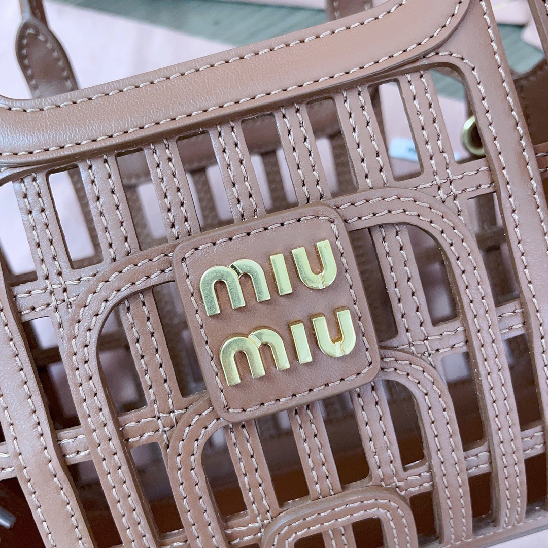 M1um1u Leather Basket-24*12.5*9CM