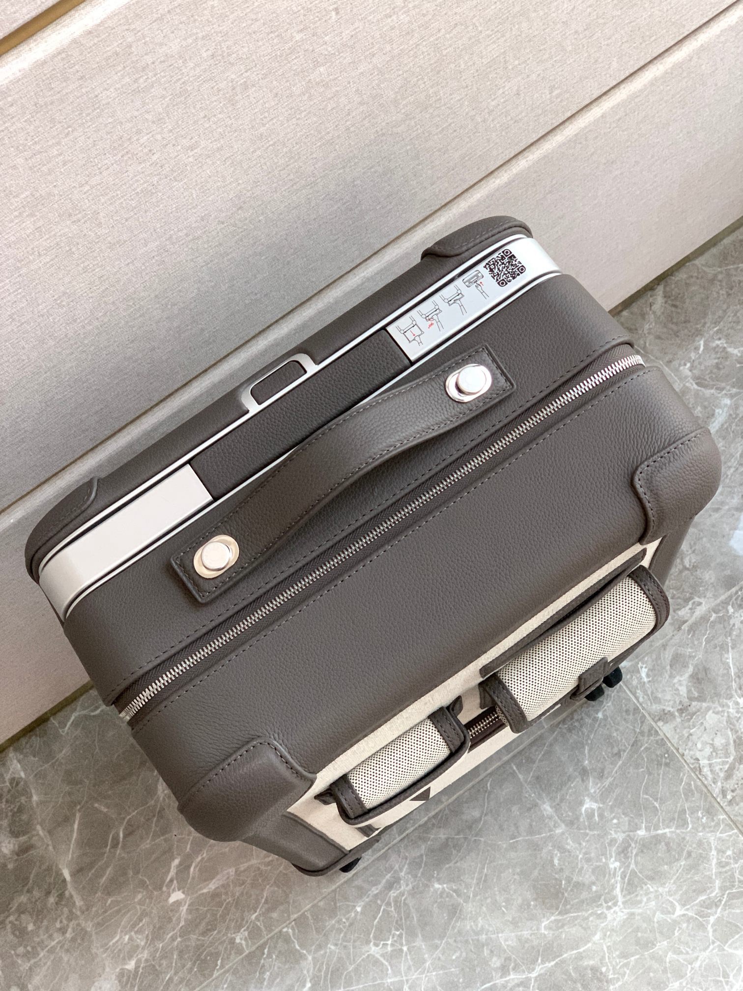 Herm*ès Valise R.M.S Cabine Cargo Toile Noir Suitcase-33x55x20CM