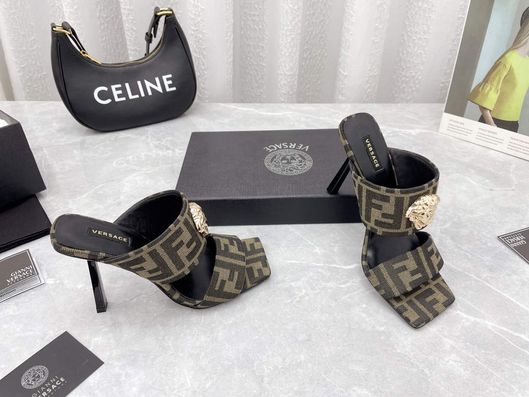 versace&F**di 2022ss sandals-10cm(eu35-41)