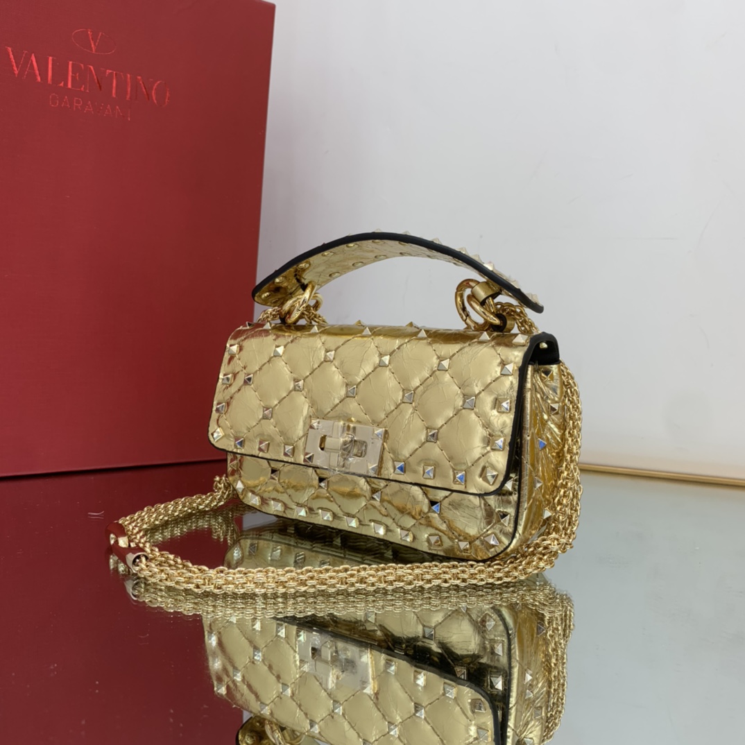 Va1e*ntin0 garavani rockstud spike bag-17x10x5.5cm