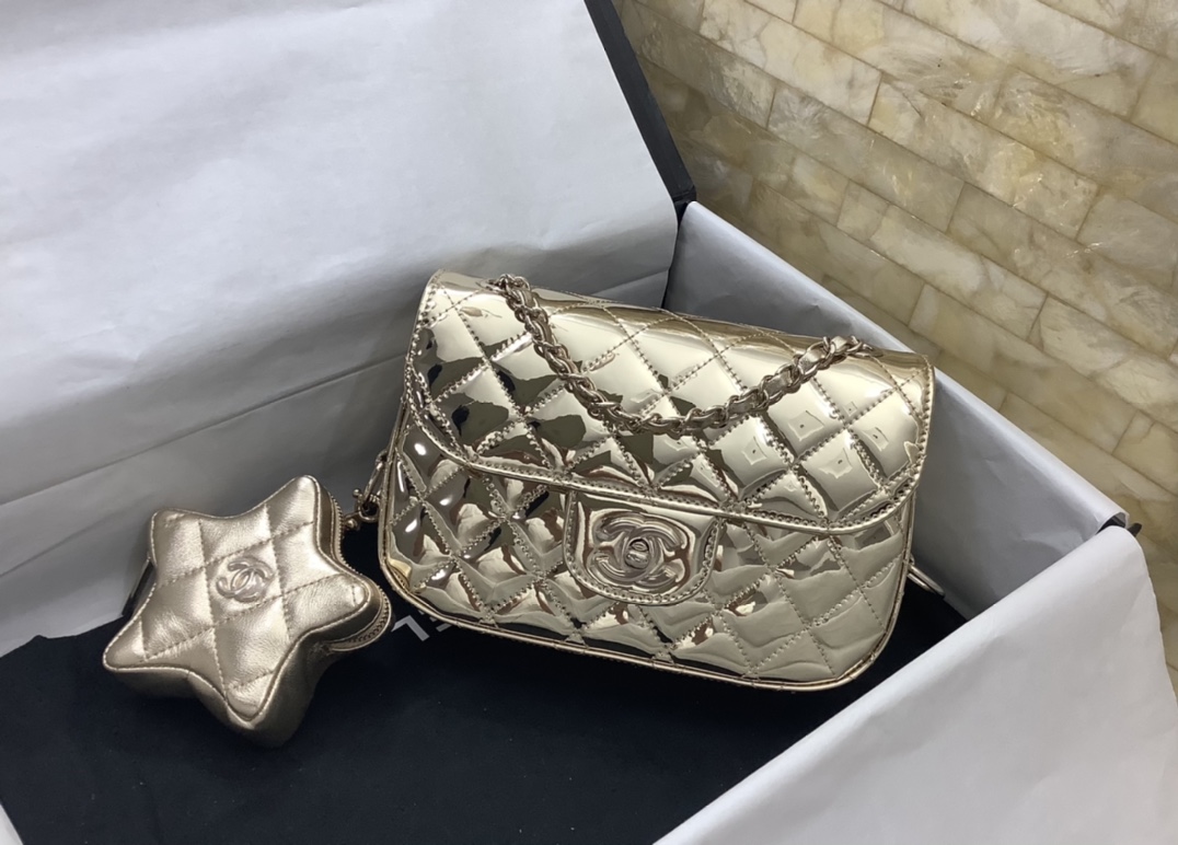 Ch@nel 2024SS Mini Flap Bag & Star Coin Purse-20*15*4CM