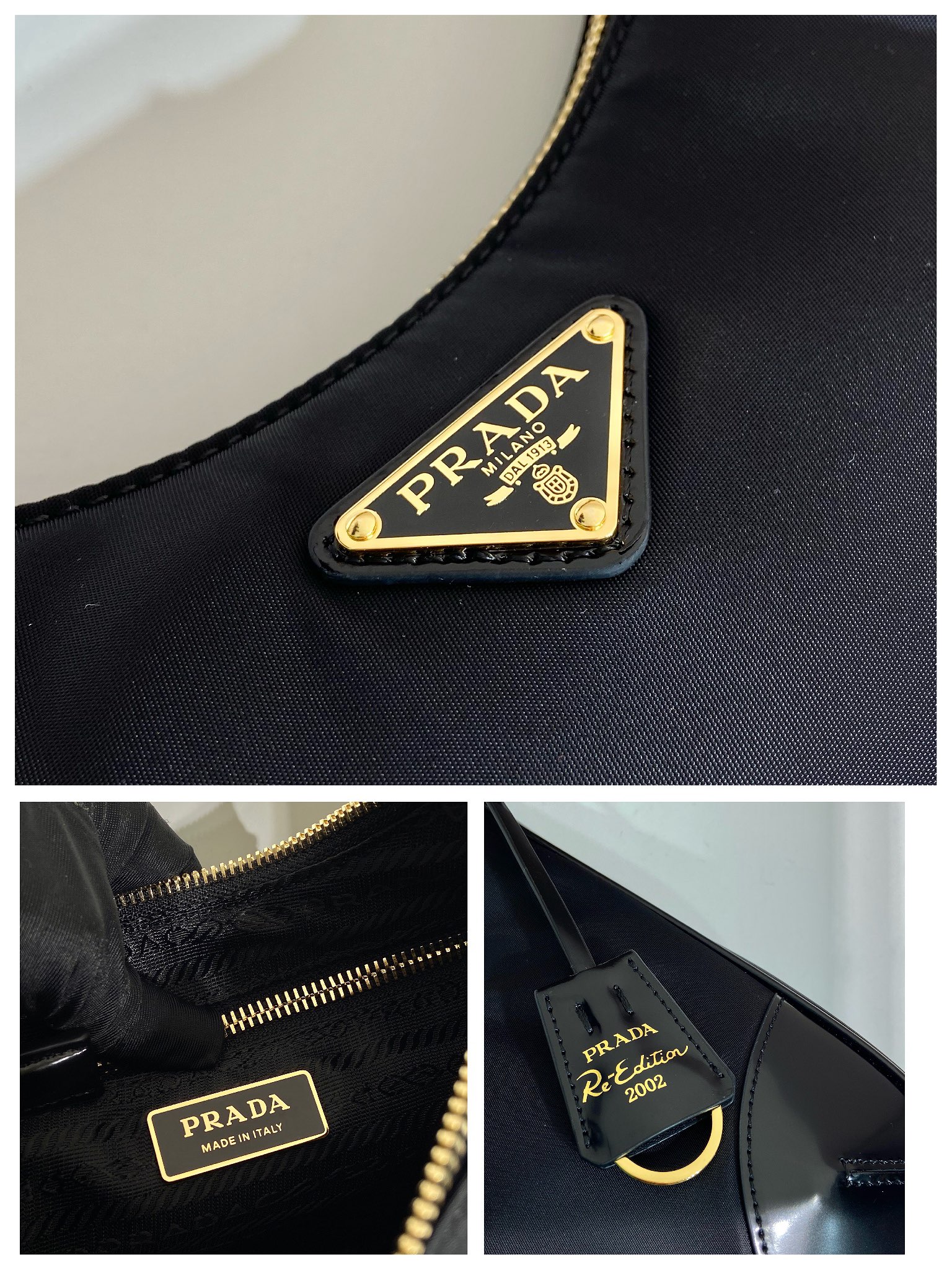 Pra*a nylon&patent 1bh206 bag-27*20*6.5cm