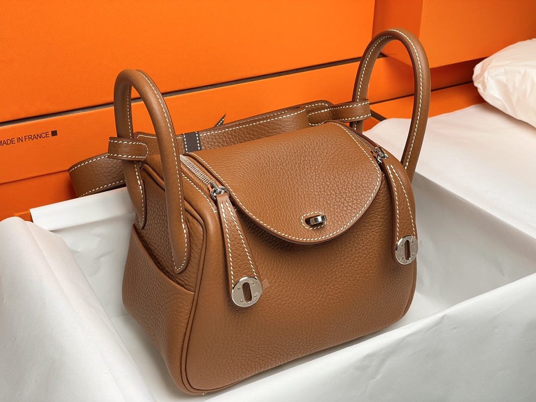 H**mes lindy 19-tc leather-19cm