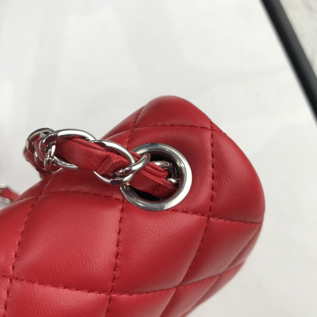 Ch@nel Flap Bag-Lambskin Leather-17CM