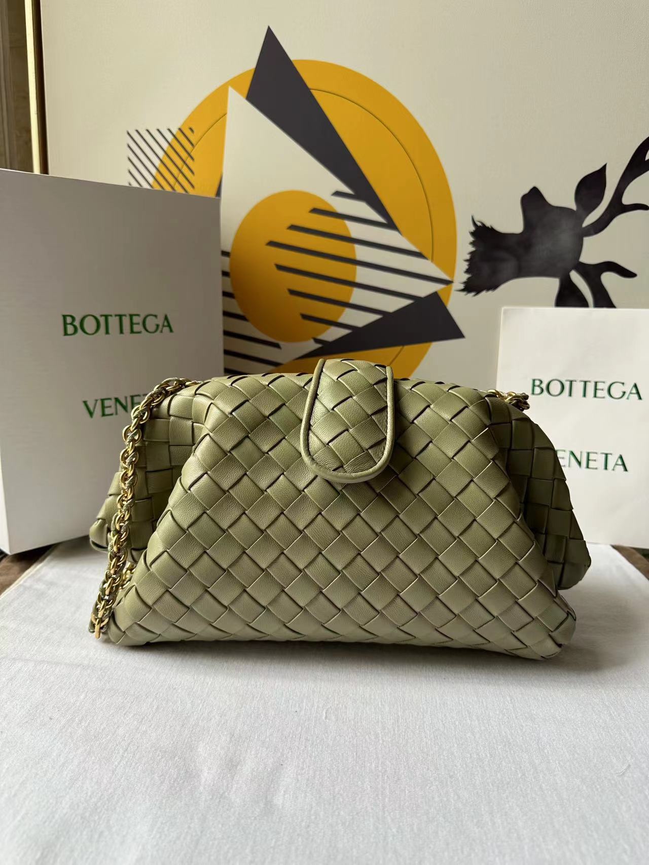 bo*te*ga Ve*ne*ta lauren 1980 teen leather clutch-31.5*16.5*11cm