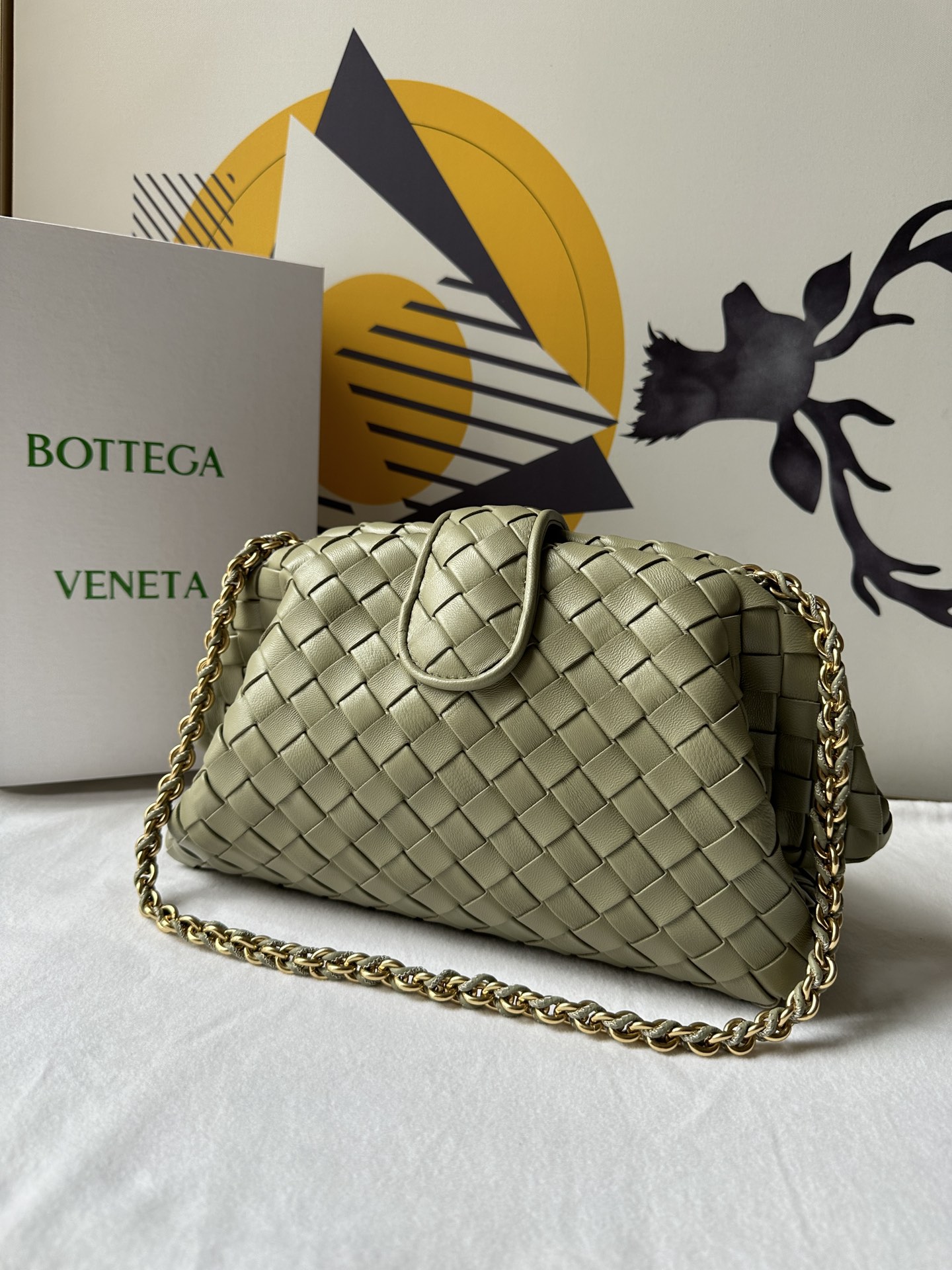 bo*te*ga Ve*ne*ta lauren 1980 teen leather clutch-31.5*16.5*11cm