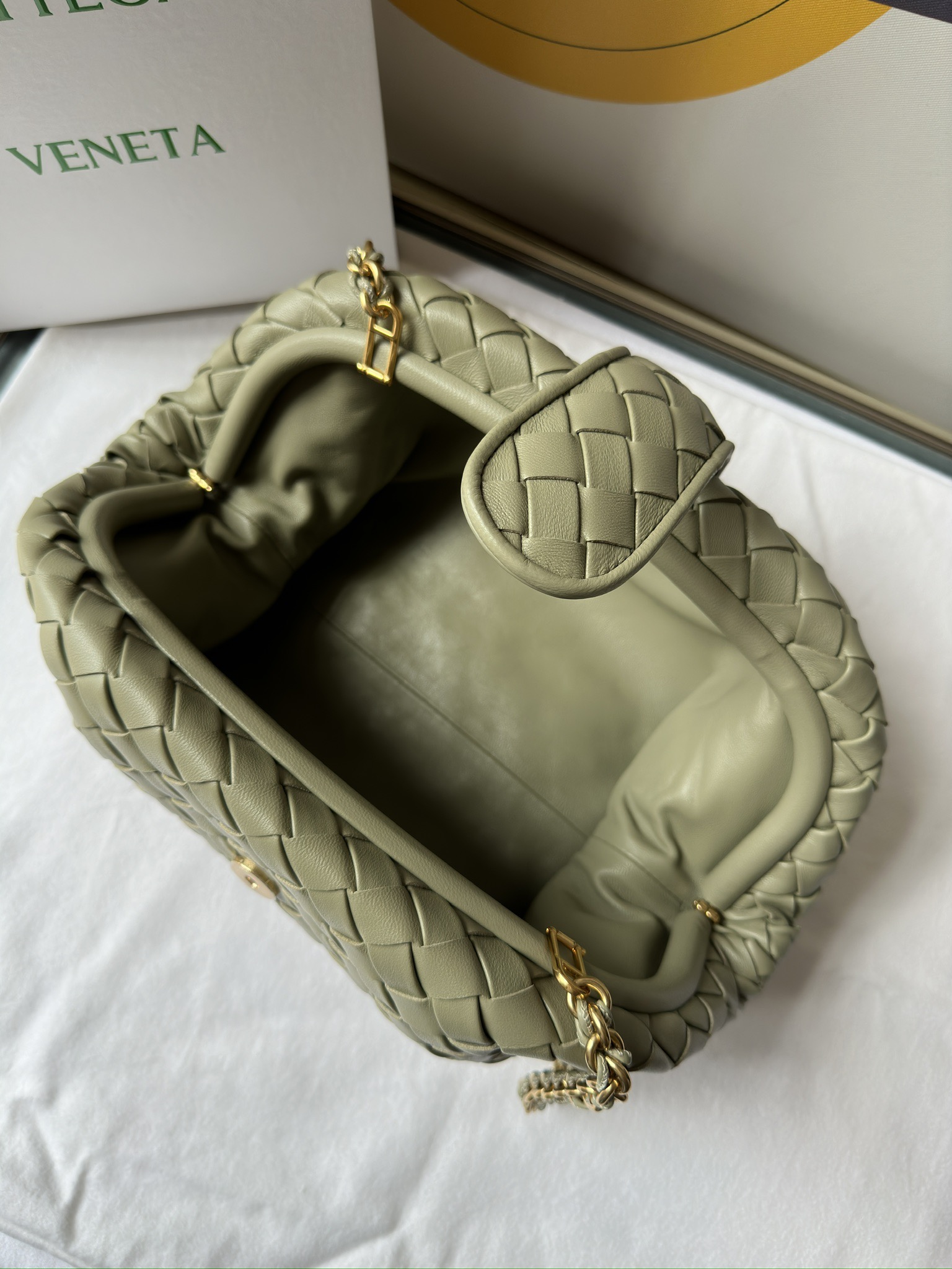 bo*te*ga Ve*ne*ta lauren 1980 teen leather clutch-31.5*16.5*11cm