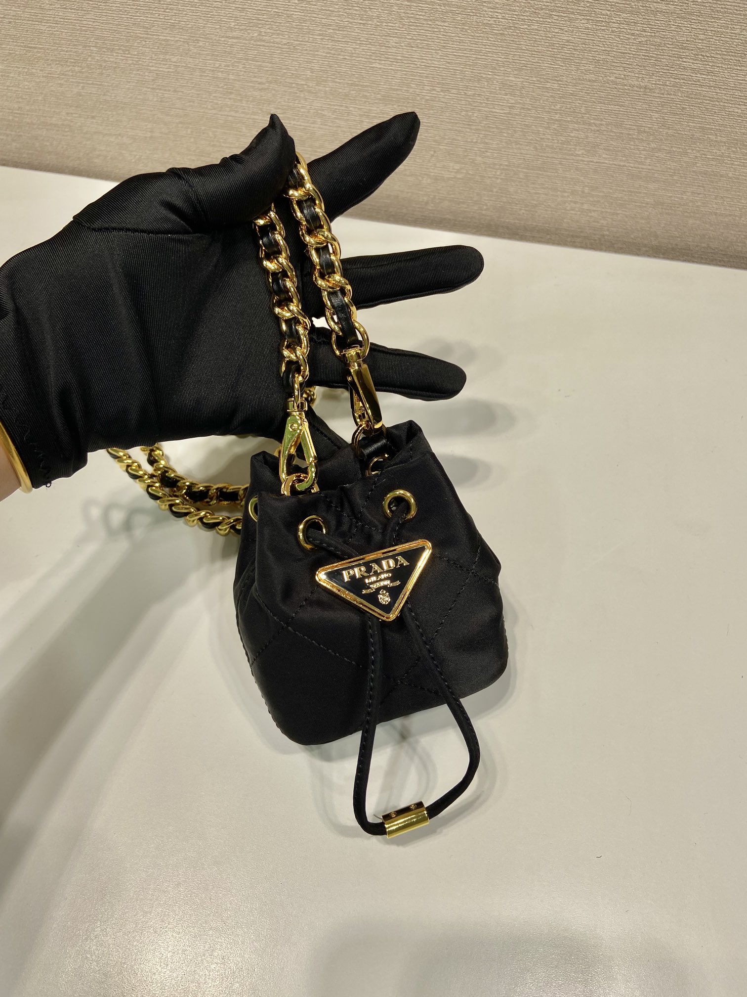 Pra*a sequin bucket 1nr016 bag-10*12*7cm