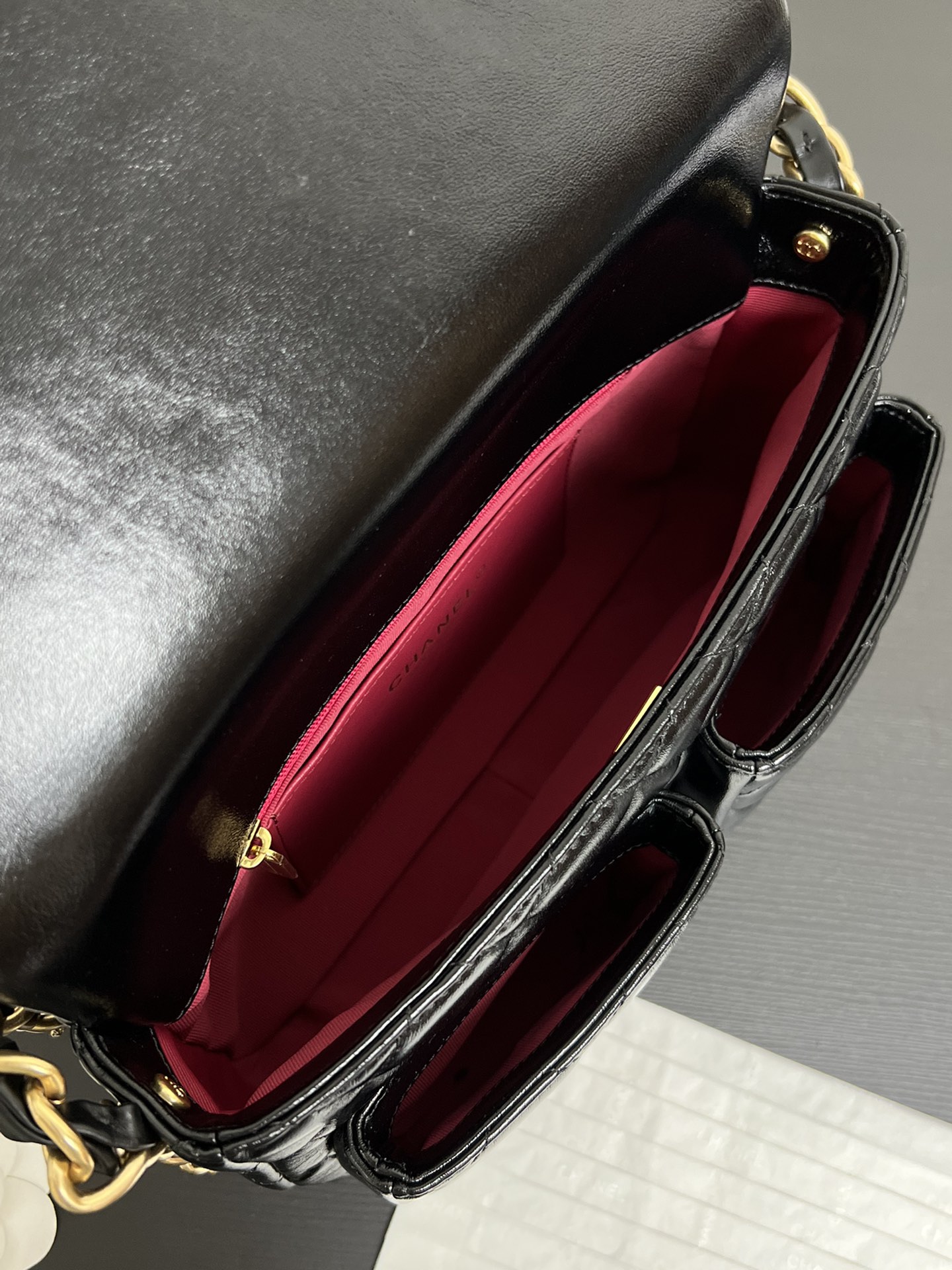 Ch@nel 24A Double Pocket Messenger Bag-24*15*6.5CM