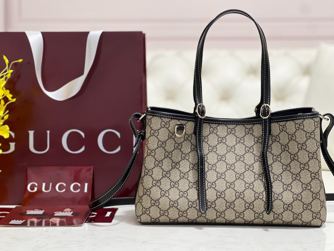 G*u*i emblem tote bag-30*18*11cm