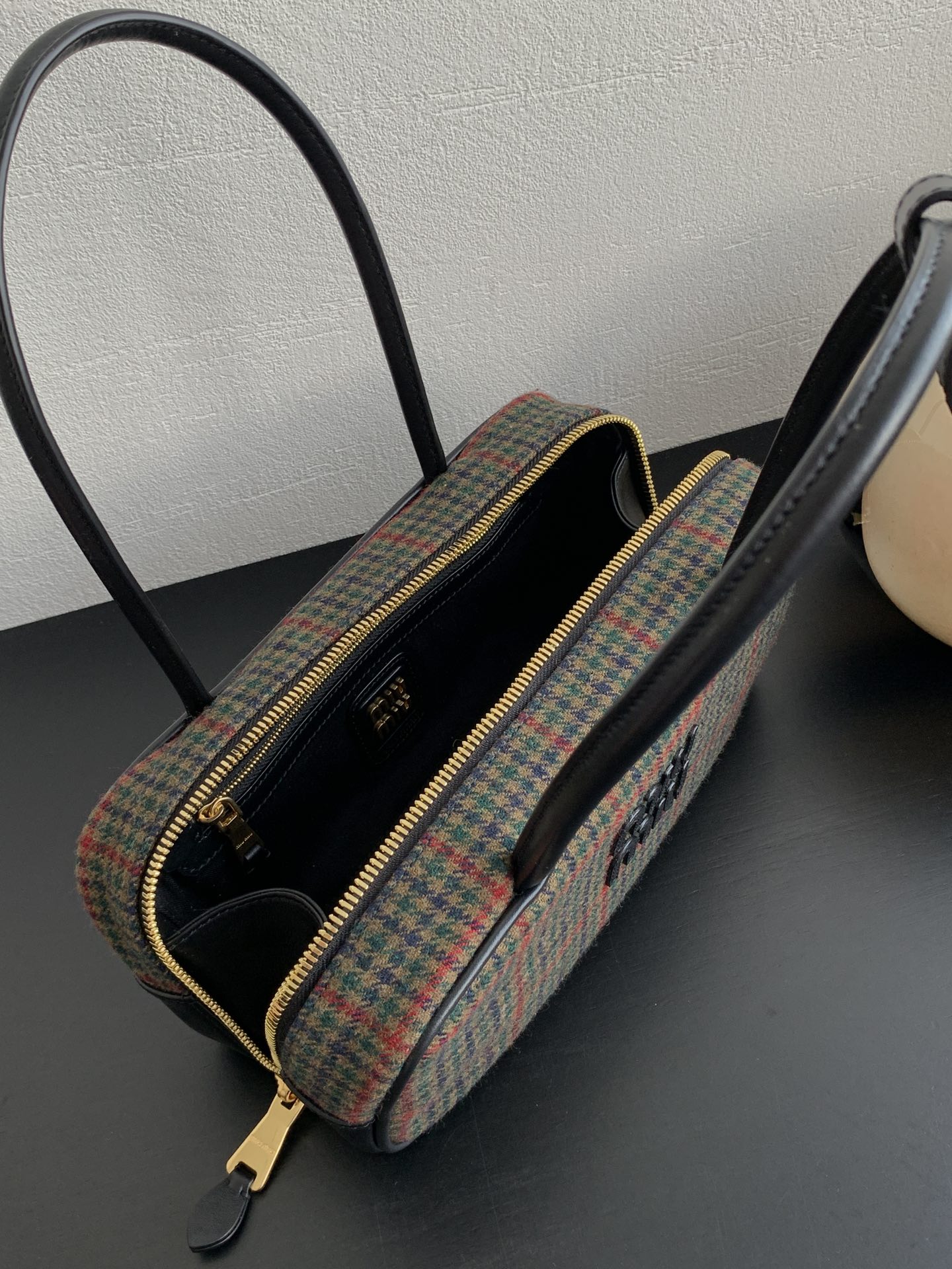 M1um1u Beau Top-Handle Tratan Bag -27×12×9CM