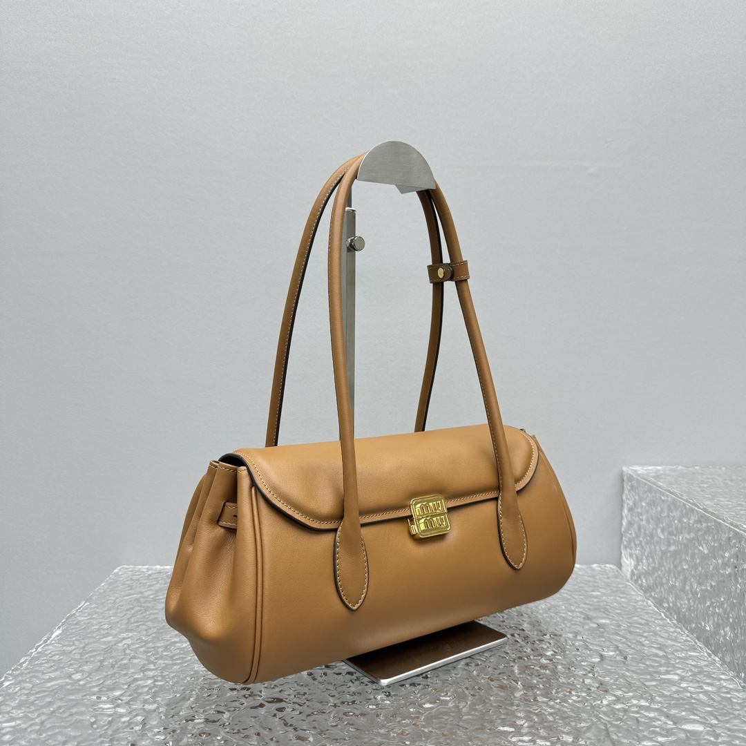 M1um1u Leather Shoulder Bag -28.5*8*17CM