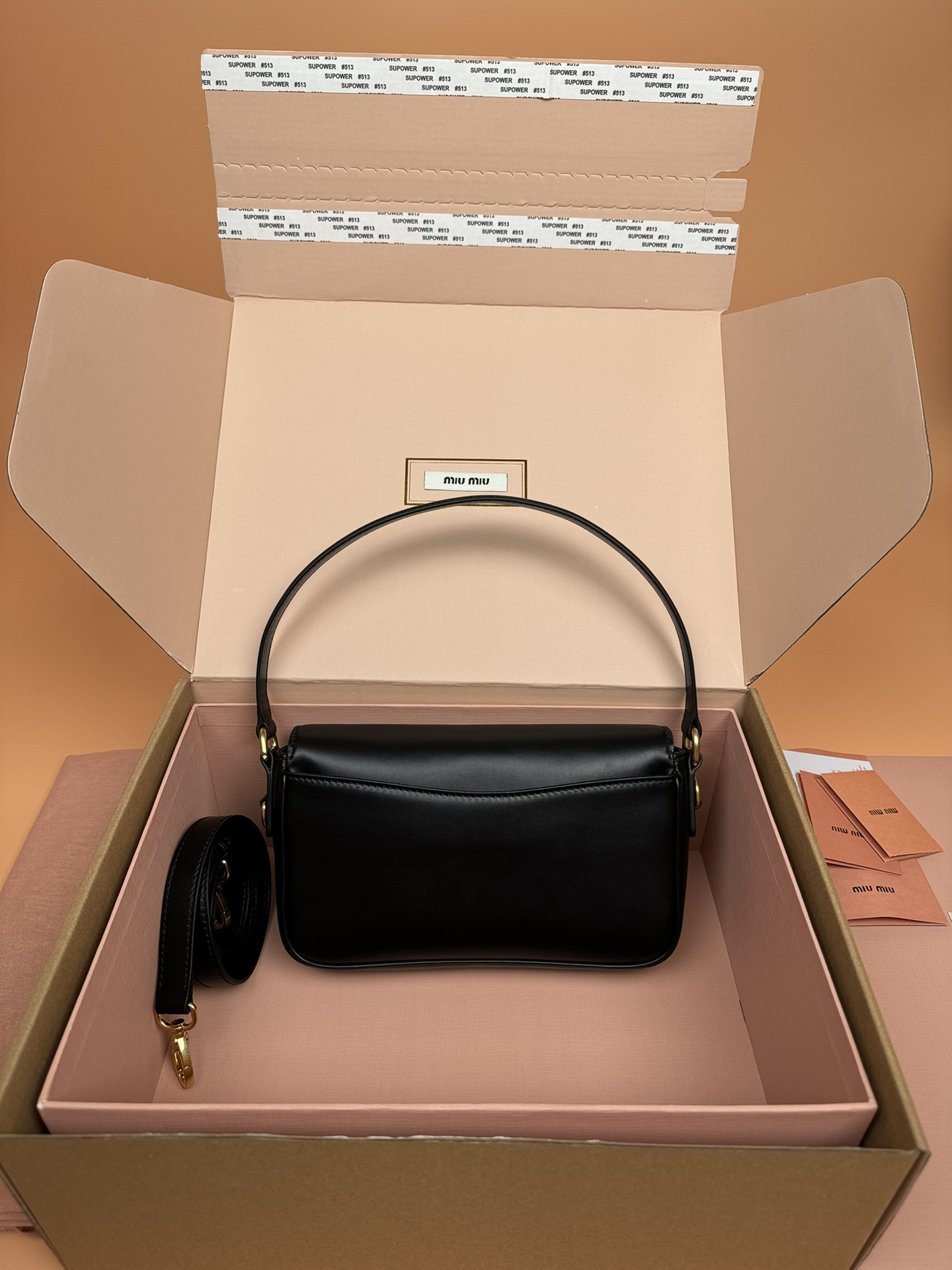 M1um1u Penny Leather Bag-23*12.5*5CM