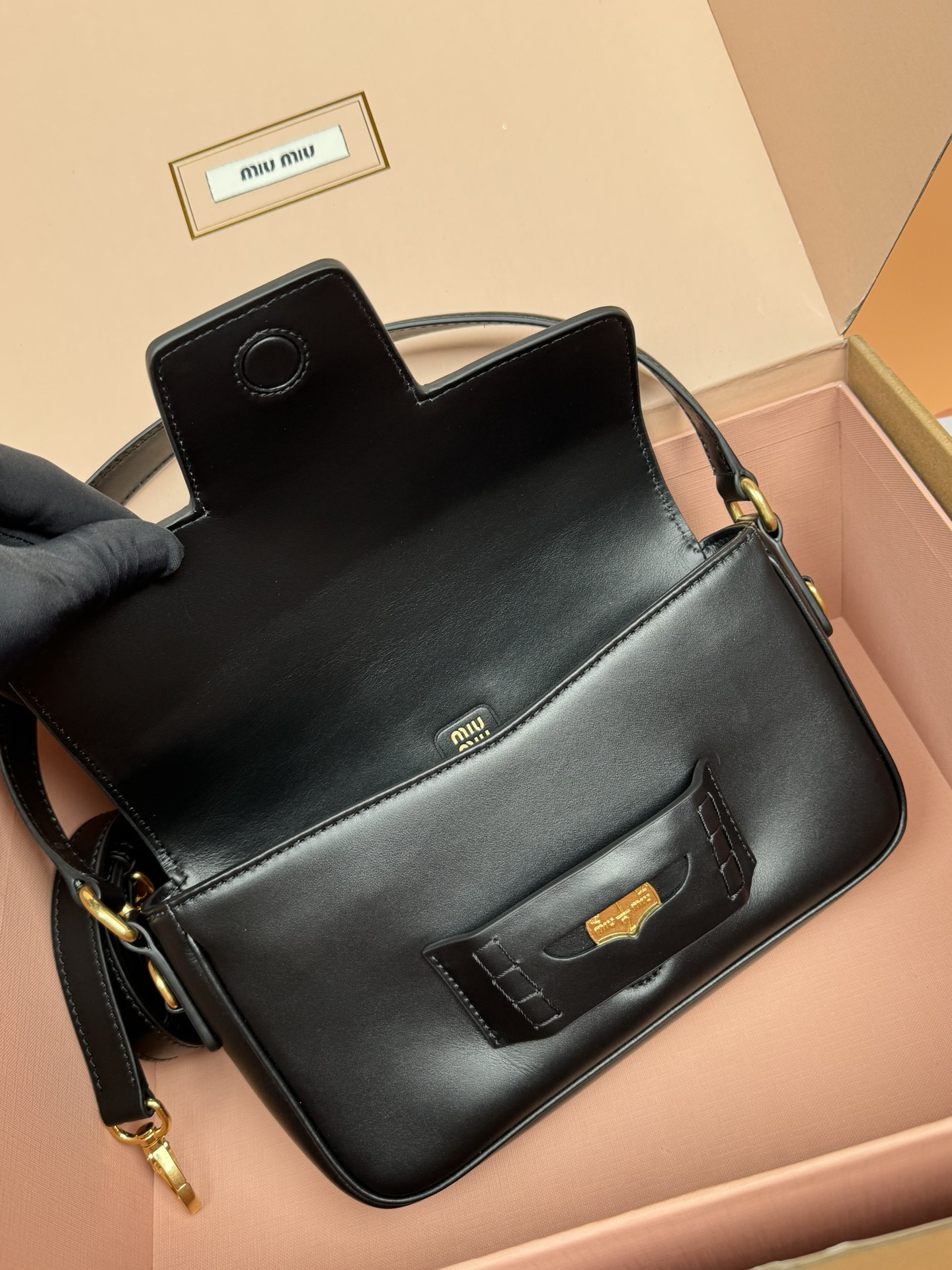 M1um1u Penny Leather Bag-23*12.5*5CM