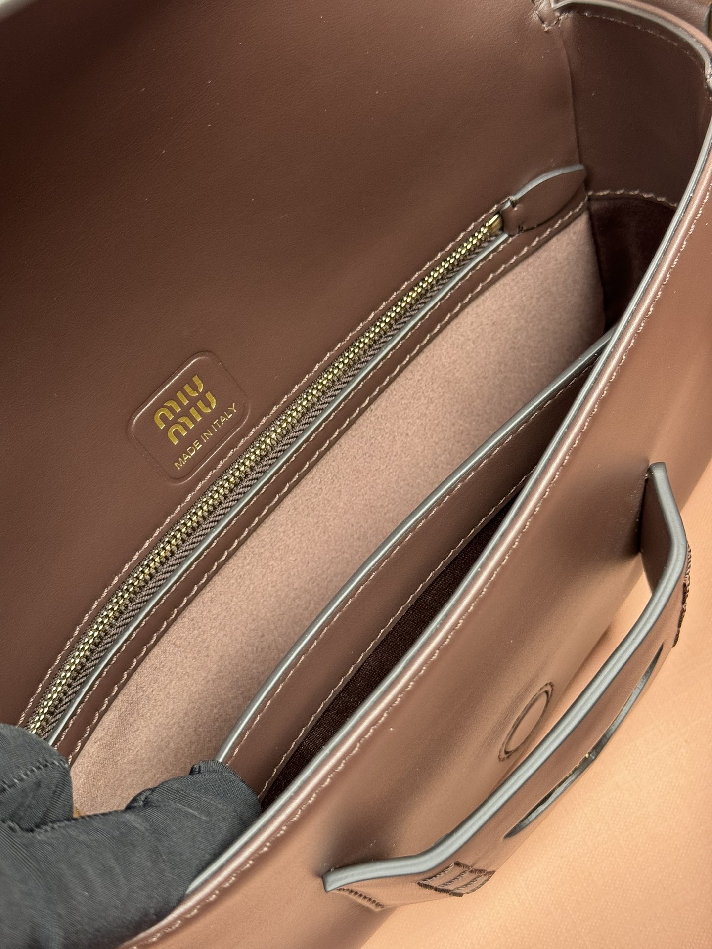 M1um1u Penny Leather Bag-23*12.5*5CM
