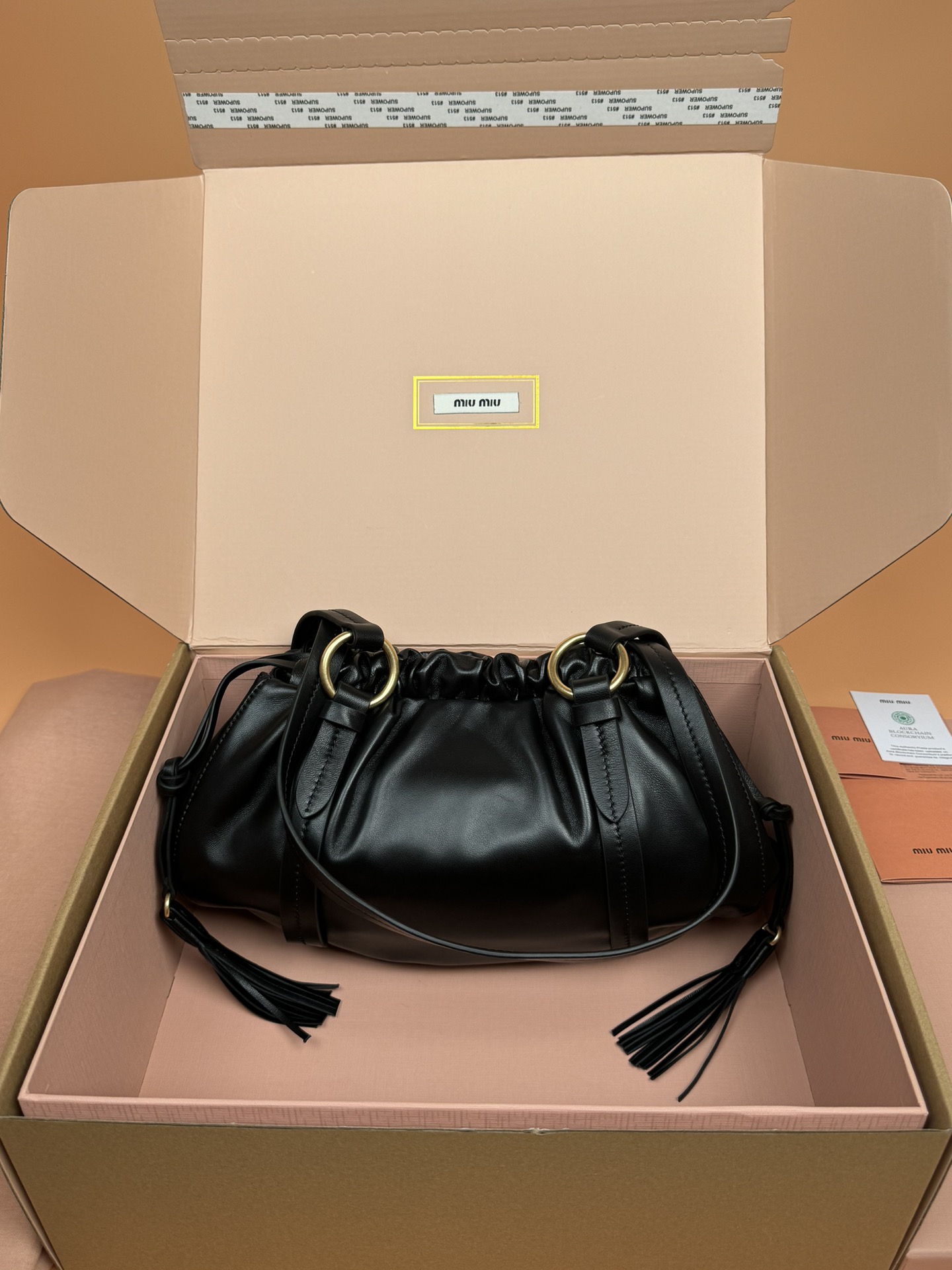 M1um1u Joie Nappa Leather Bag-32*16*10.5CM